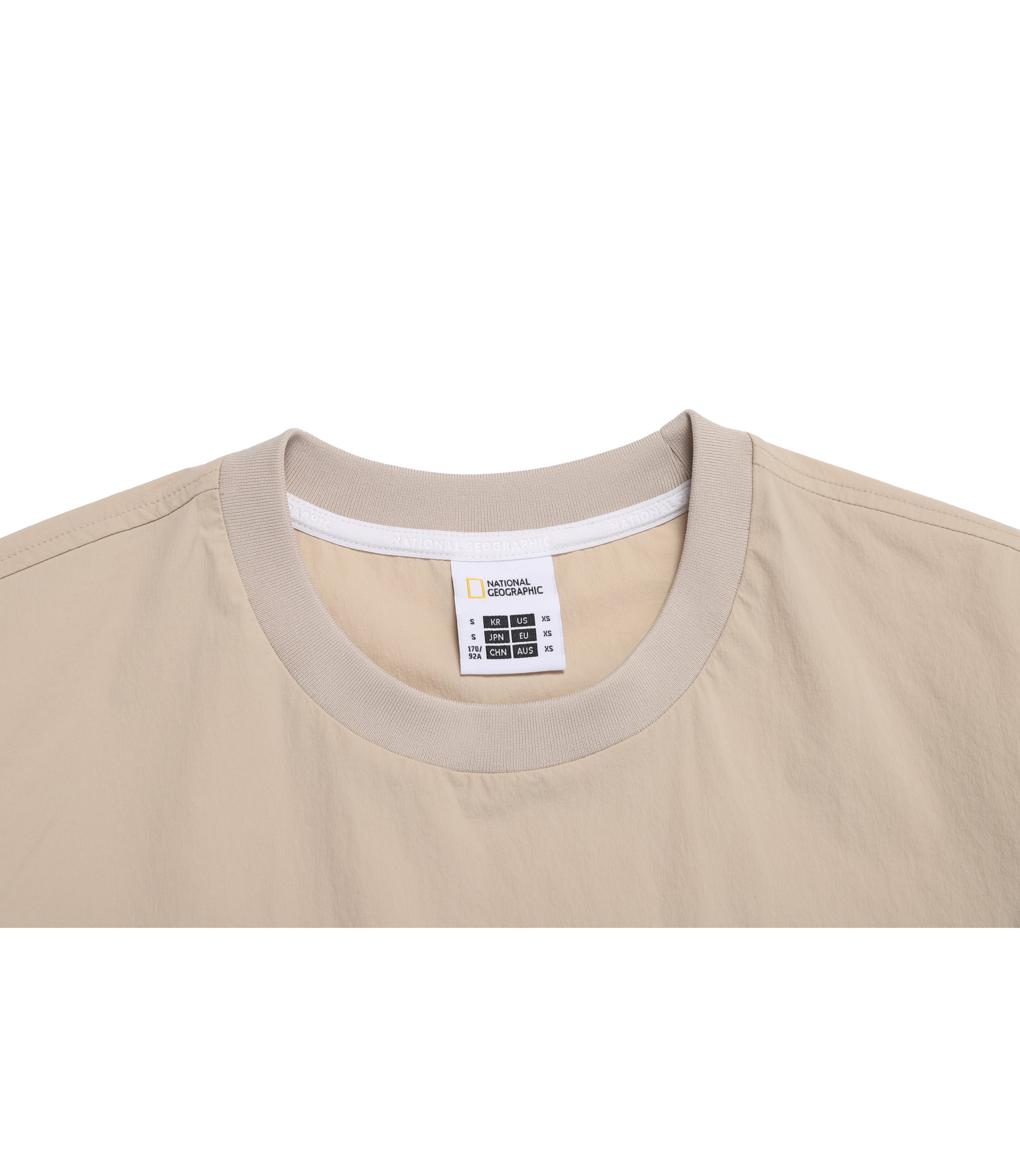 Unisex Freeze Stretch Semi-Overfit Pocket Short Sleeve Tee<br>L/BEIGE