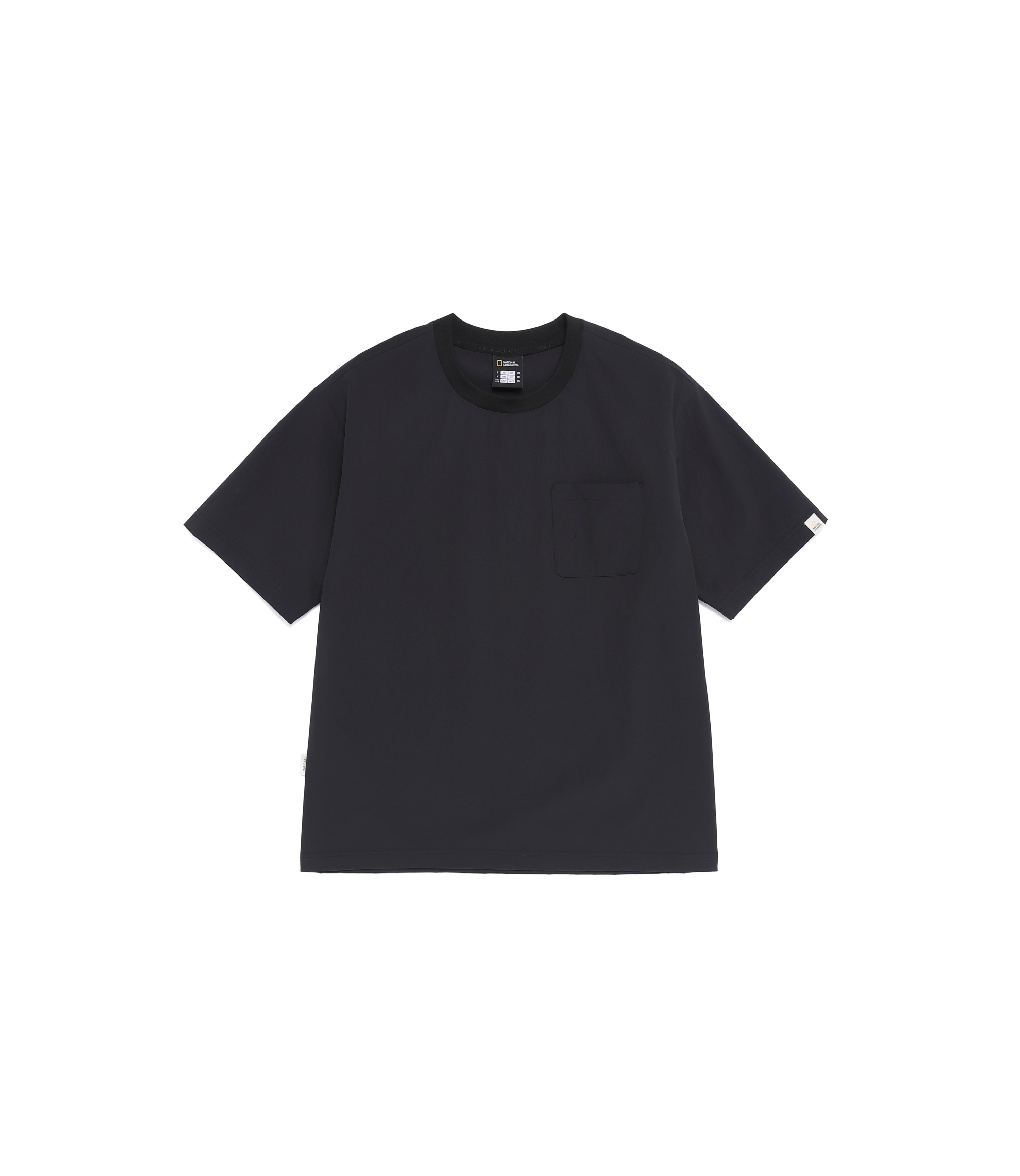 Unisex Freeze Stretch Semi-Overfit Pocket Short Sleeve Tee<br>BLACK