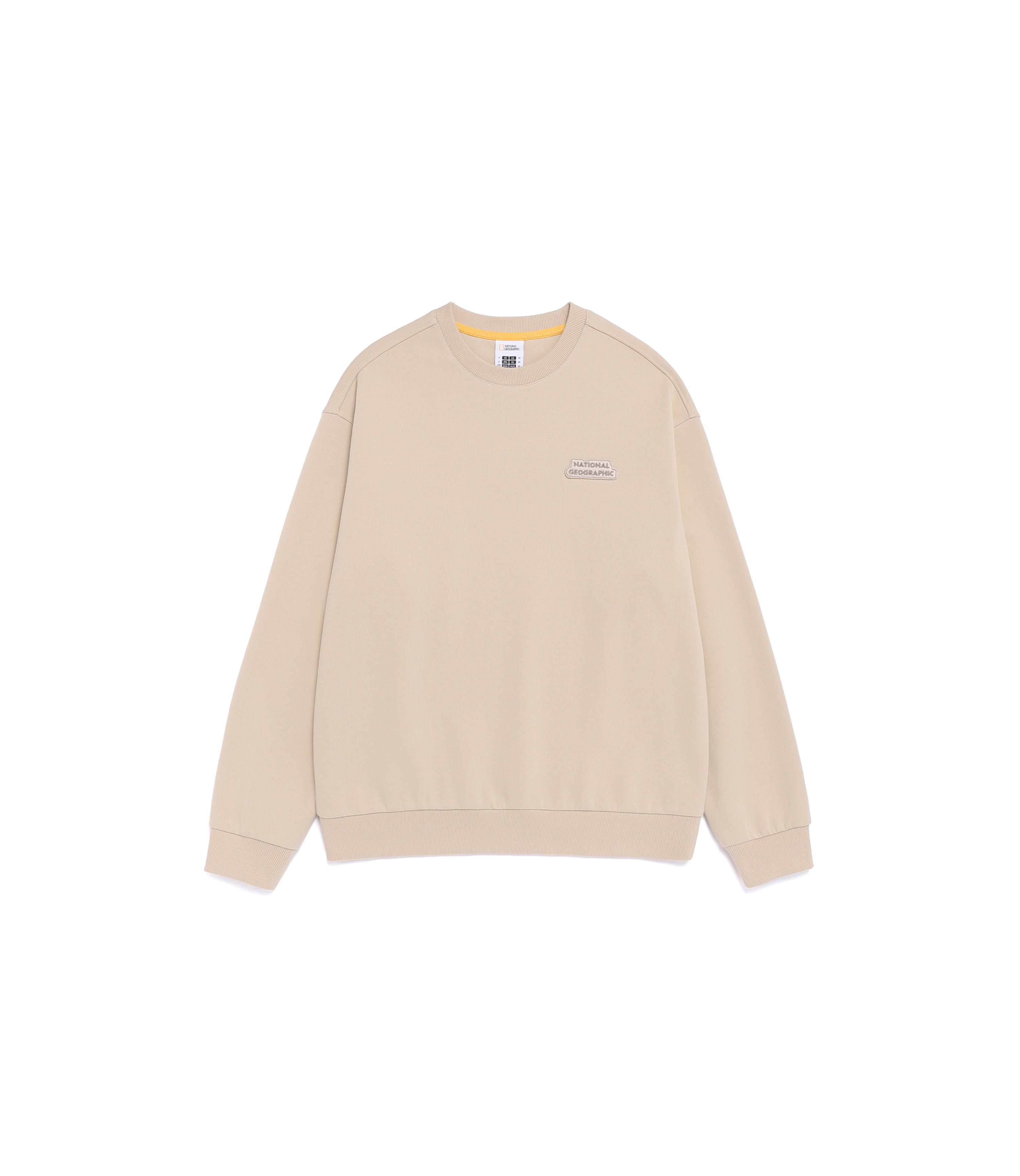 Unisex LONTRA Lettering Graphic Semi-Over Fit Sweatshirt<br>L/BEIGE