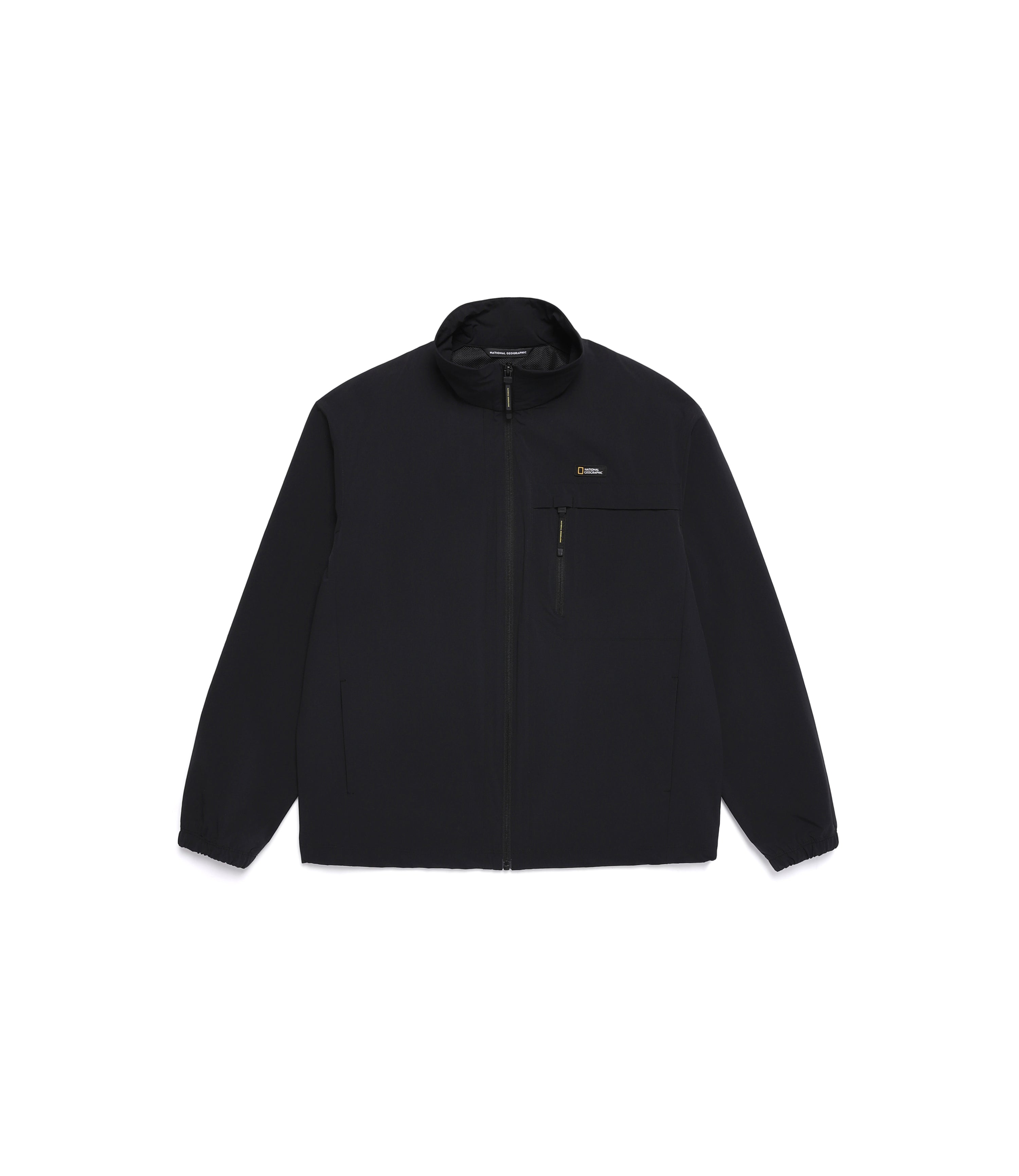 Unisex ADELIE Light Woven Stretch High Neck Jumper<br>CARBON BLACK