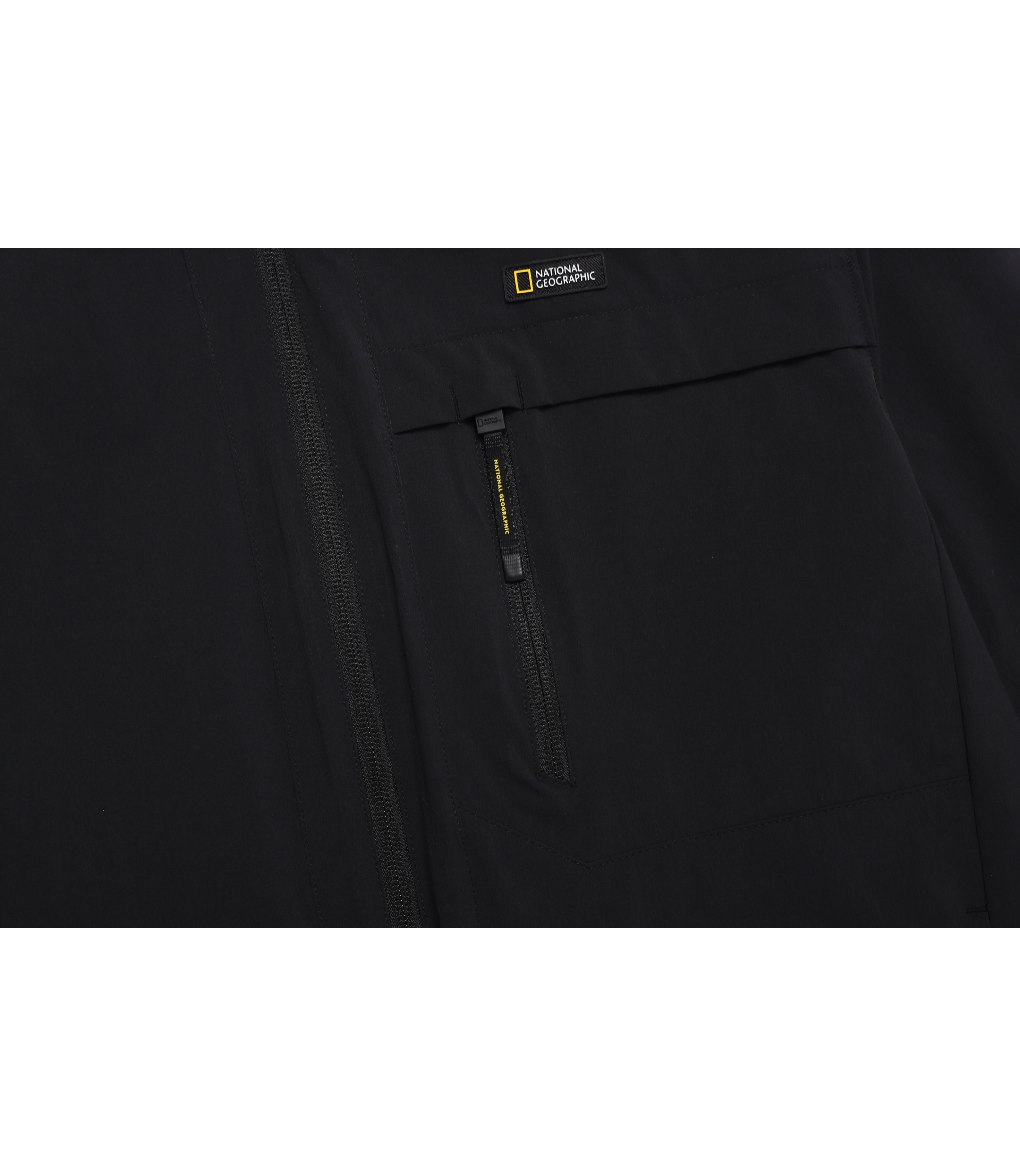Unisex ADELIE Light Woven Stretch High Neck Jumper<br>CARBON BLACK