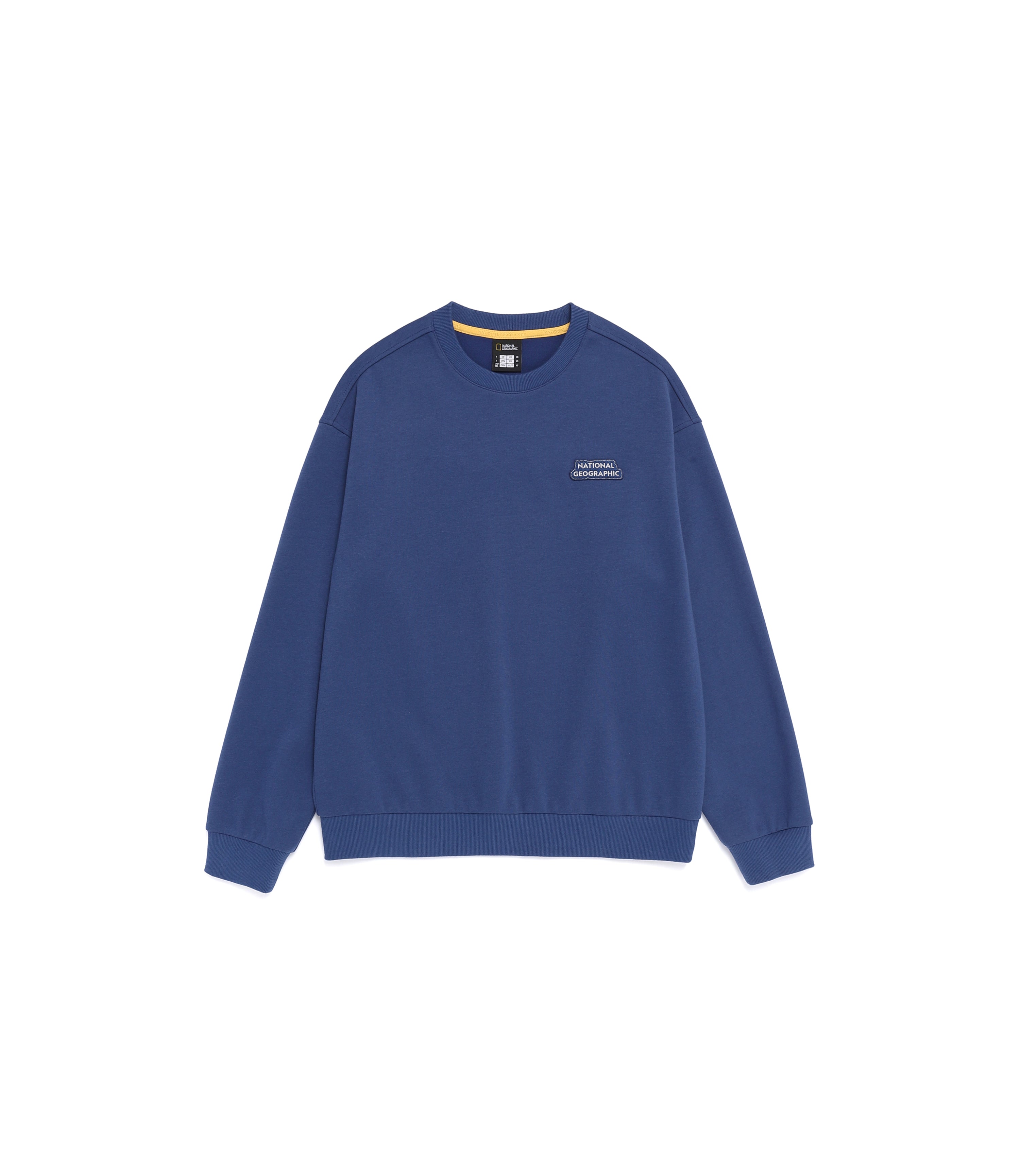 Unisex LONTRA Lettering Graphic Semi-Over Fit Sweatshirt<br>DARK BLUE