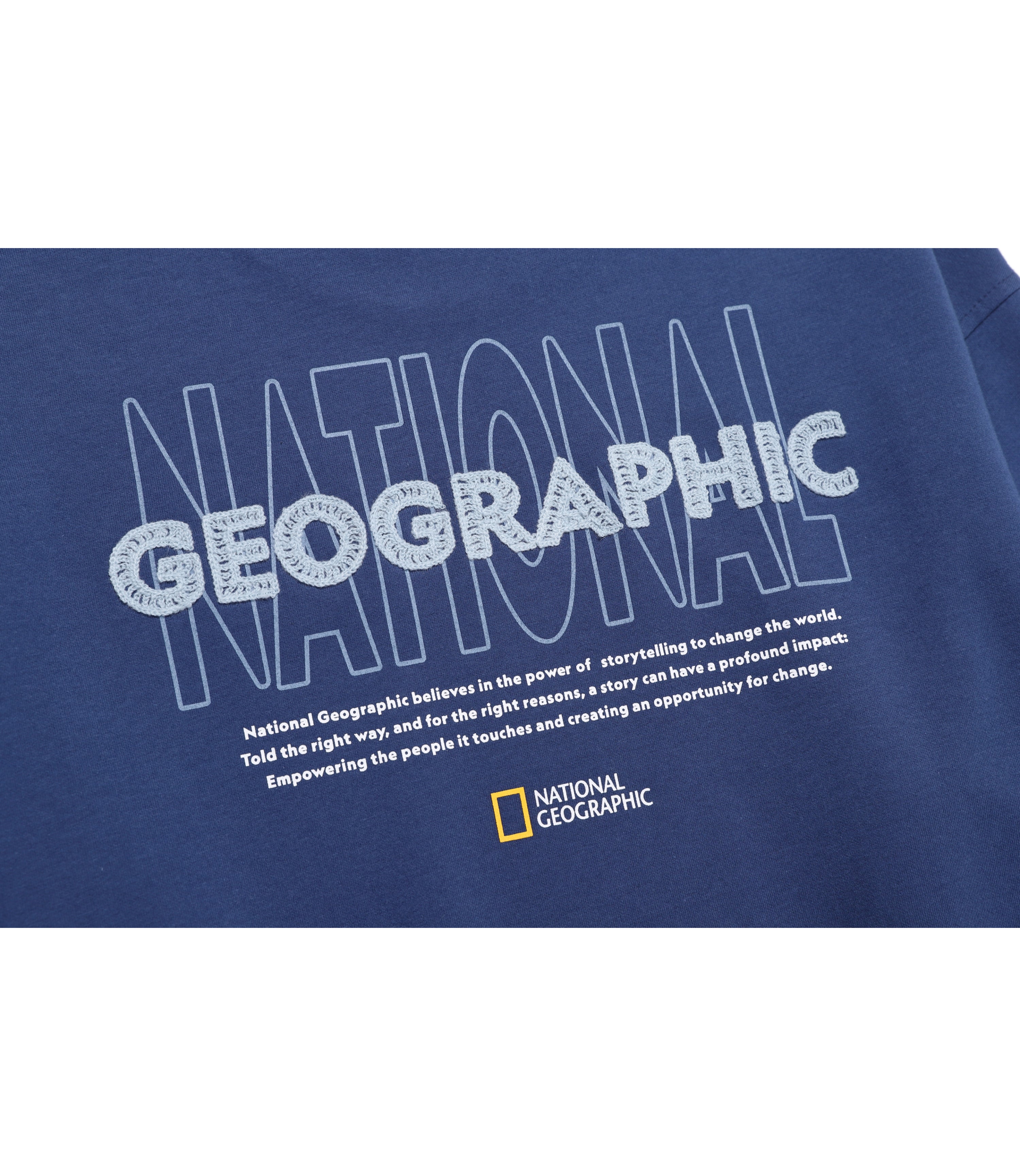 Unisex LONTRA Lettering Graphic Semi-Over Fit Sweatshirt<br>DARK BLUE