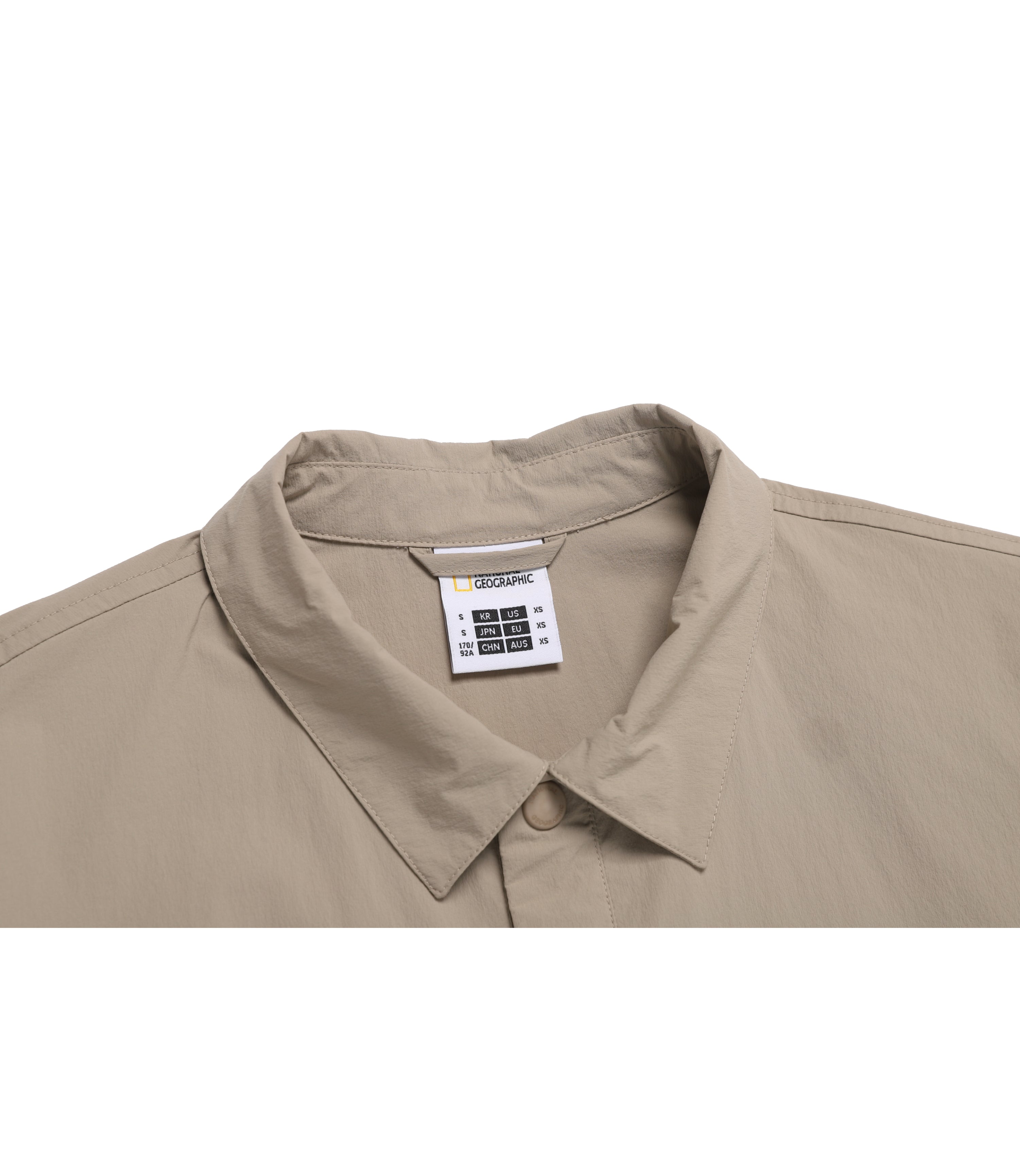 Unisex Freeze Stretch Semi-Overfit Short Sleeve Collar Tee<br>OAK BEIGE