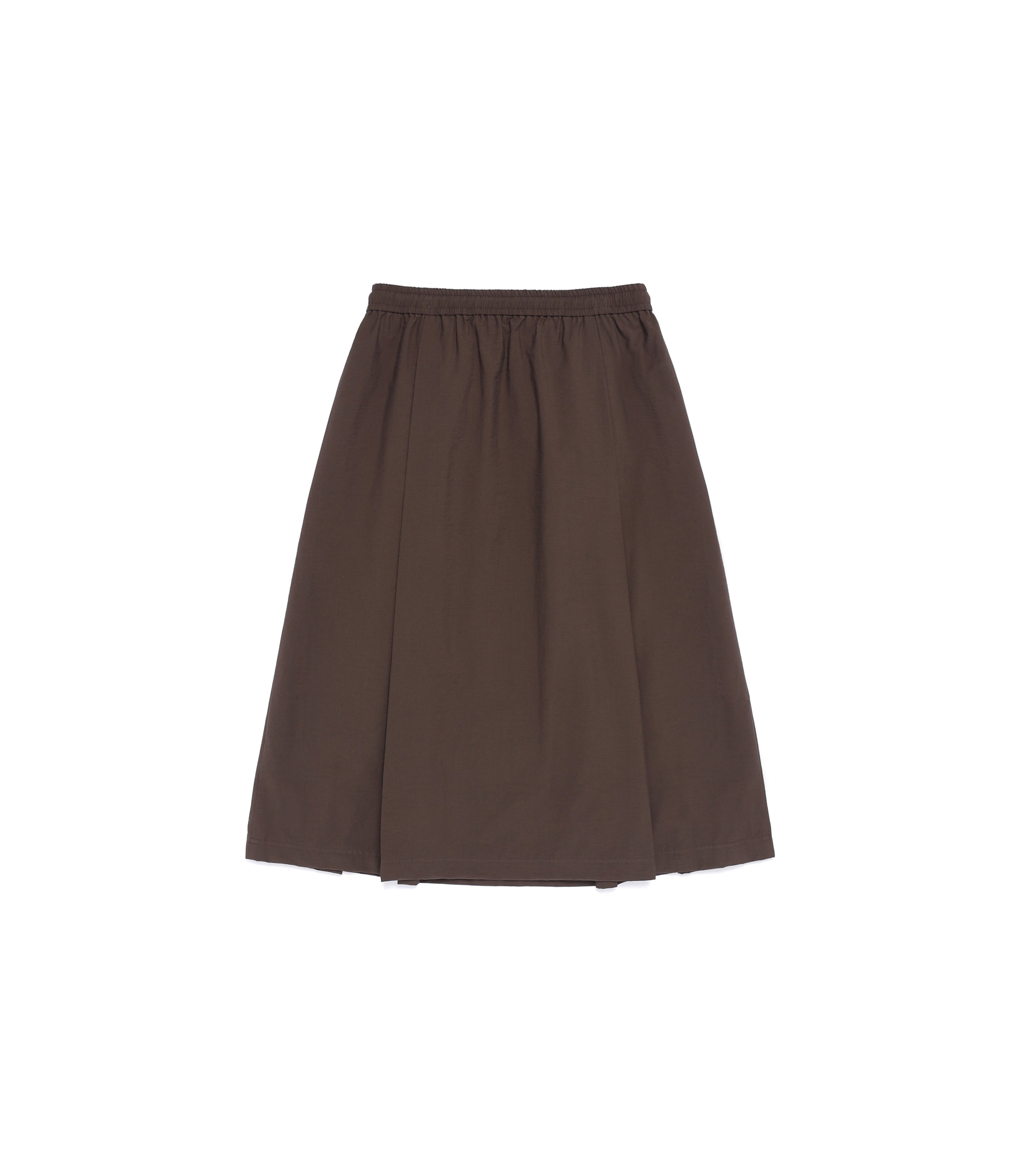 Women's Cotton A-Line Pleated Skirt<br>BROWN