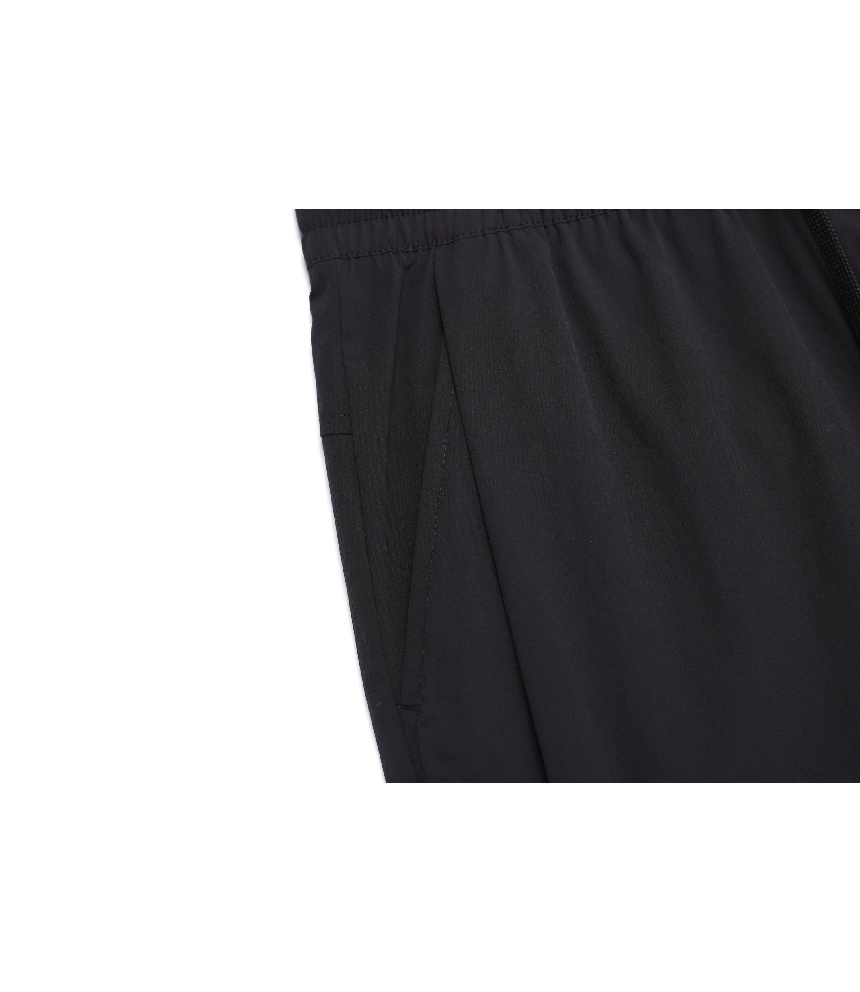 Unisex ADELIE Stretch One Tuck Semi-Loose Fit Straight Pants<br>BLACK