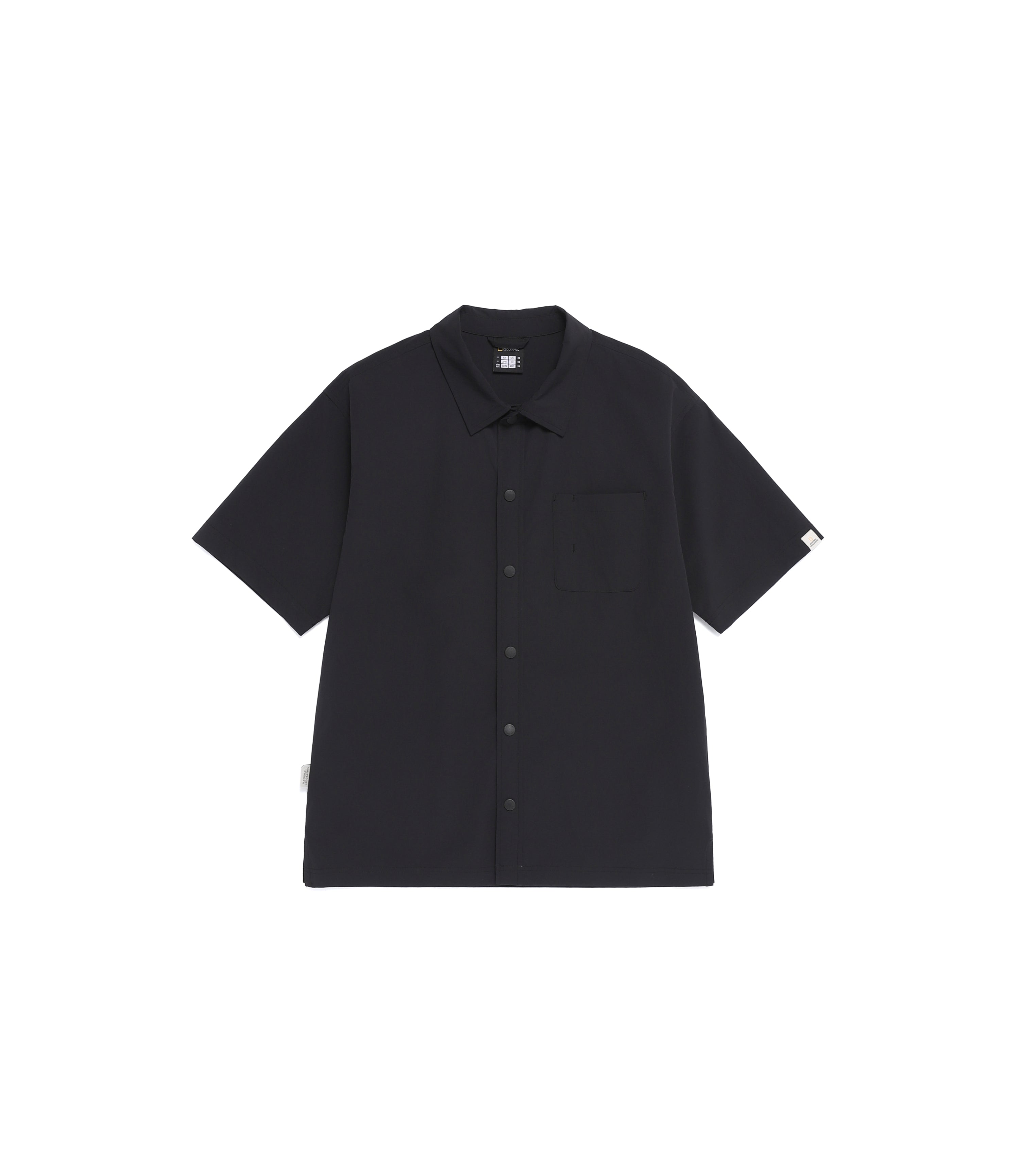 Unisex Freeze Stretch Semi-Overfit Short Sleeve Shirt<br>BLACK