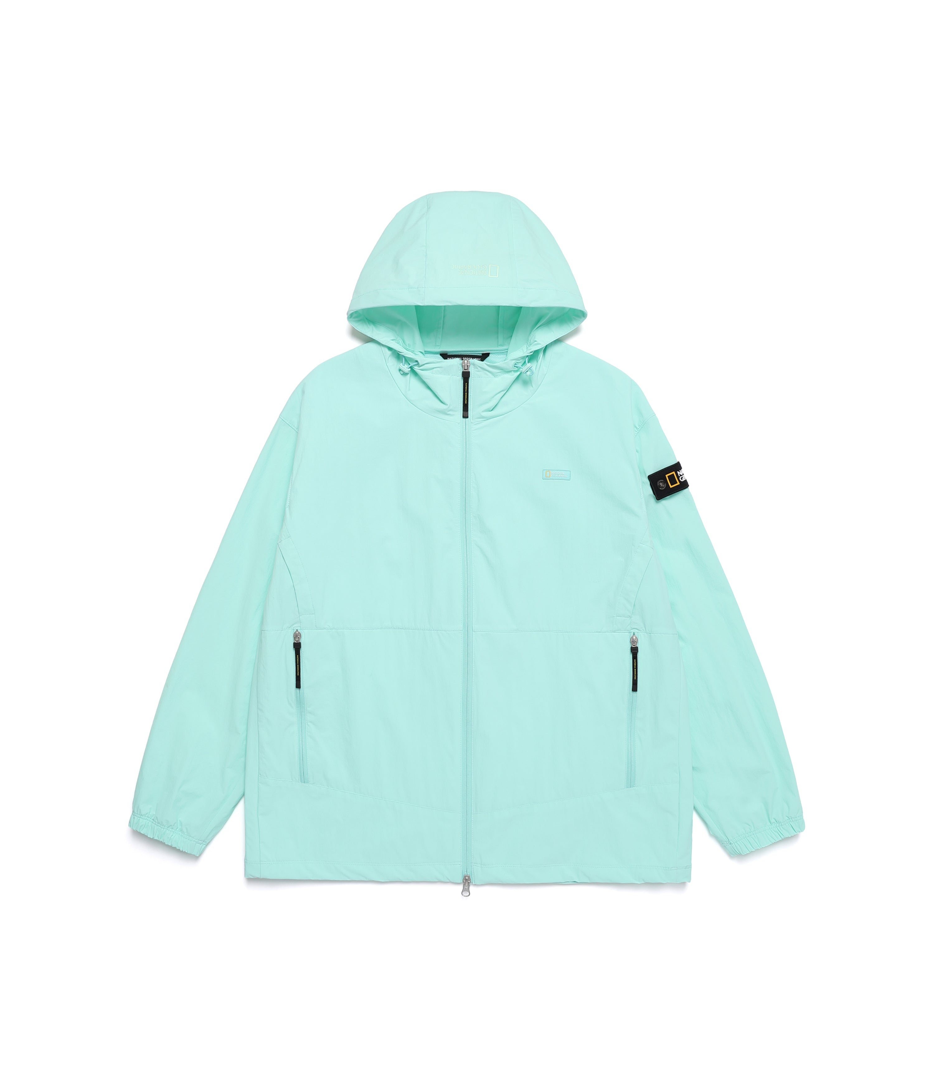 Unisex ADELIE Light Woven Stretch Full Zip-Up Hooded Jumper<br>MINT