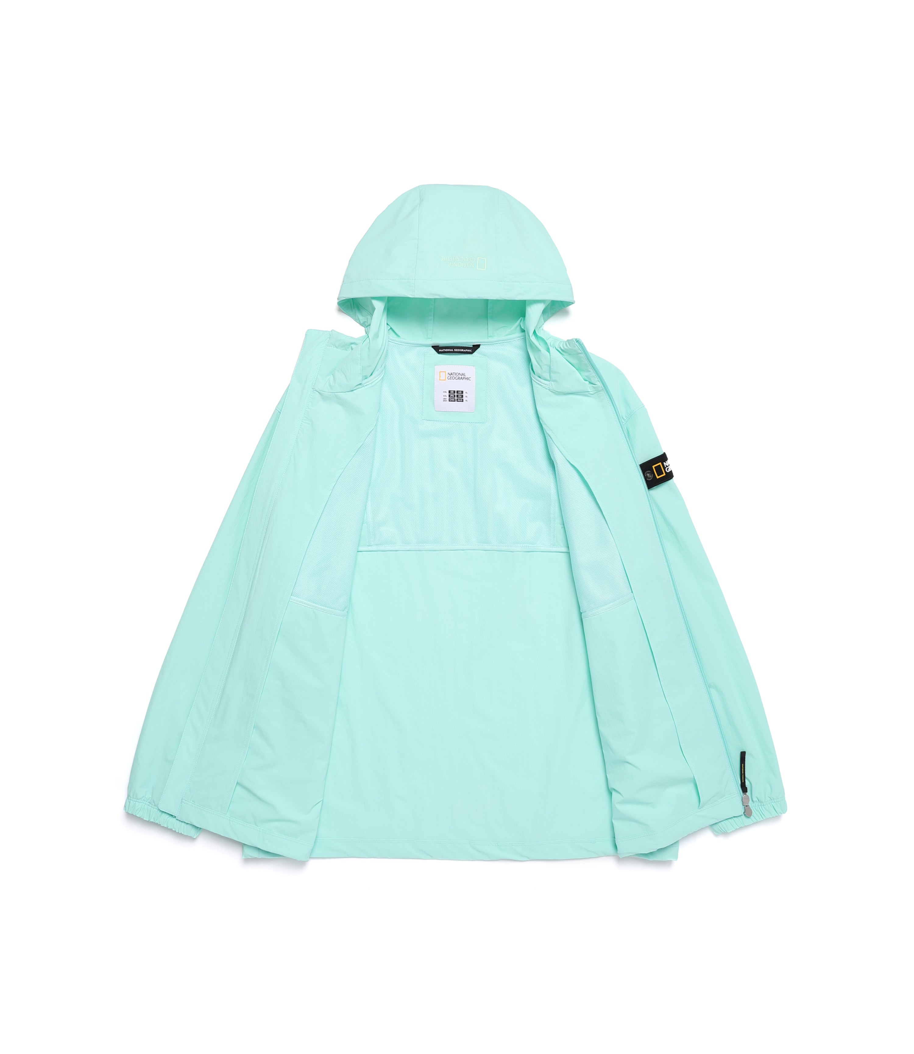 Unisex ADELIE Light Woven Stretch Full Zip-Up Hooded Jumper<br>MINT