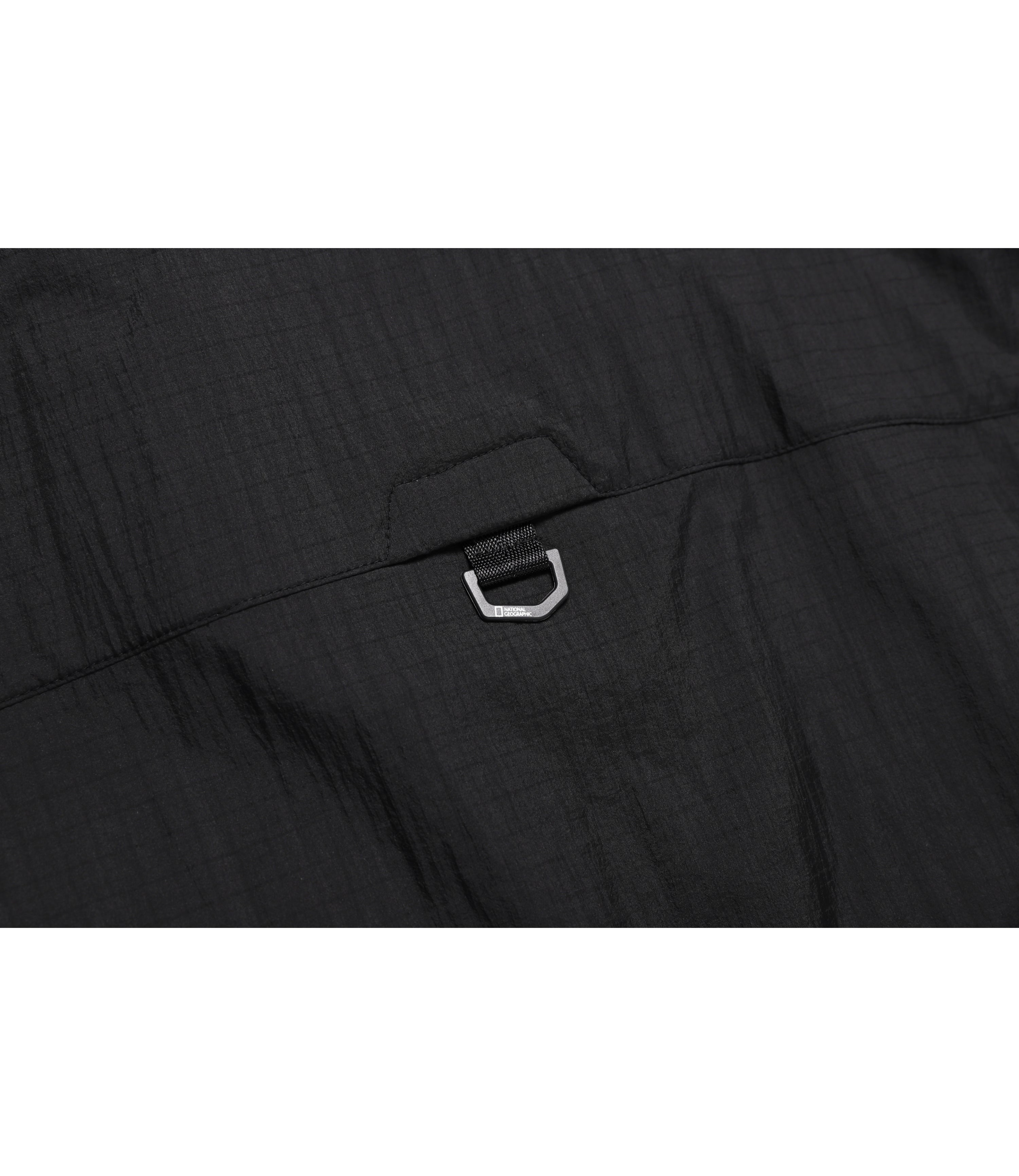 Unisex NRN Out Pocket Shirring Hoodie Anorak<br>CARBON BLACK