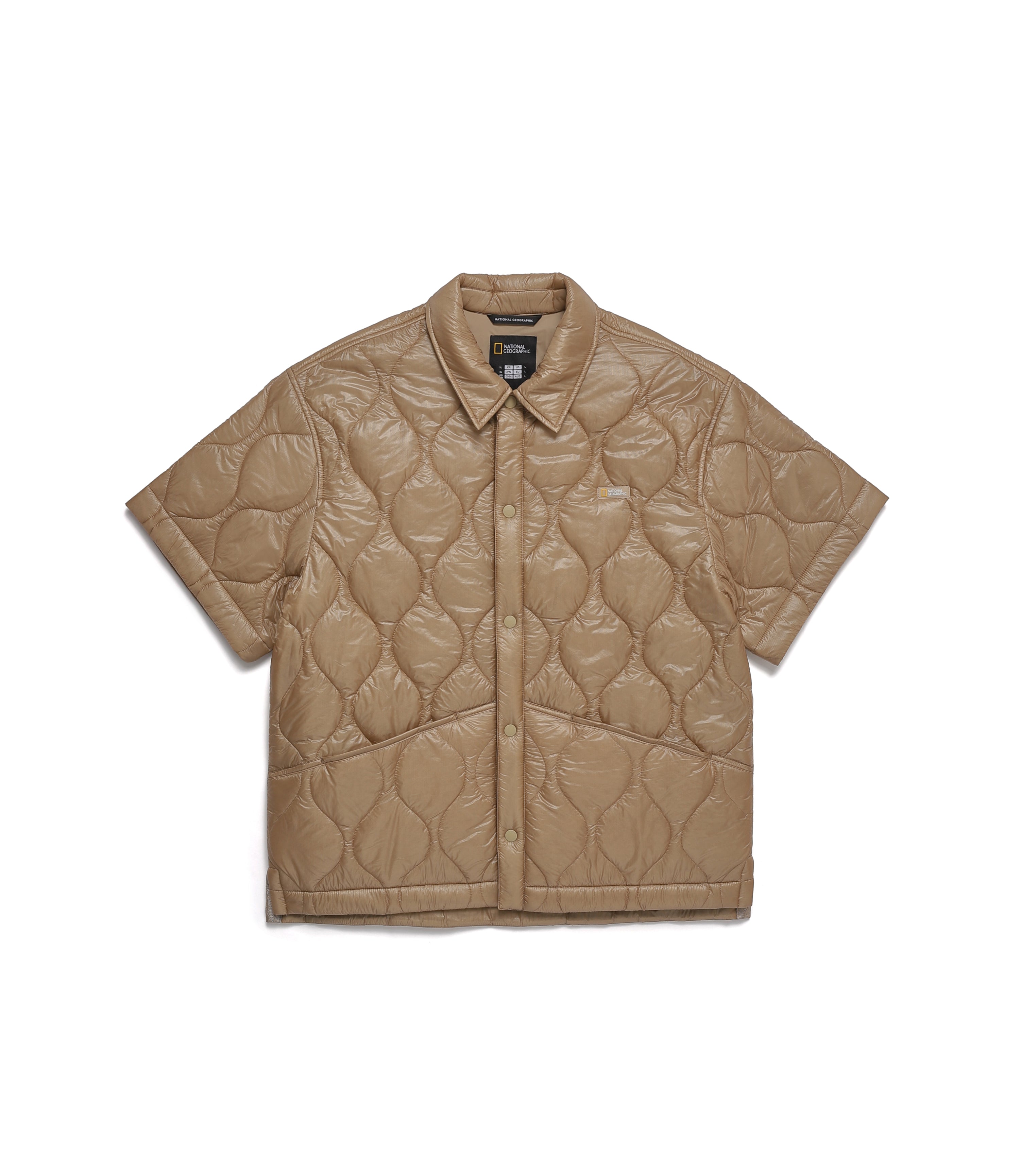 Men's NRN Light Quilted Half Sleeve Shacket<br>TAN