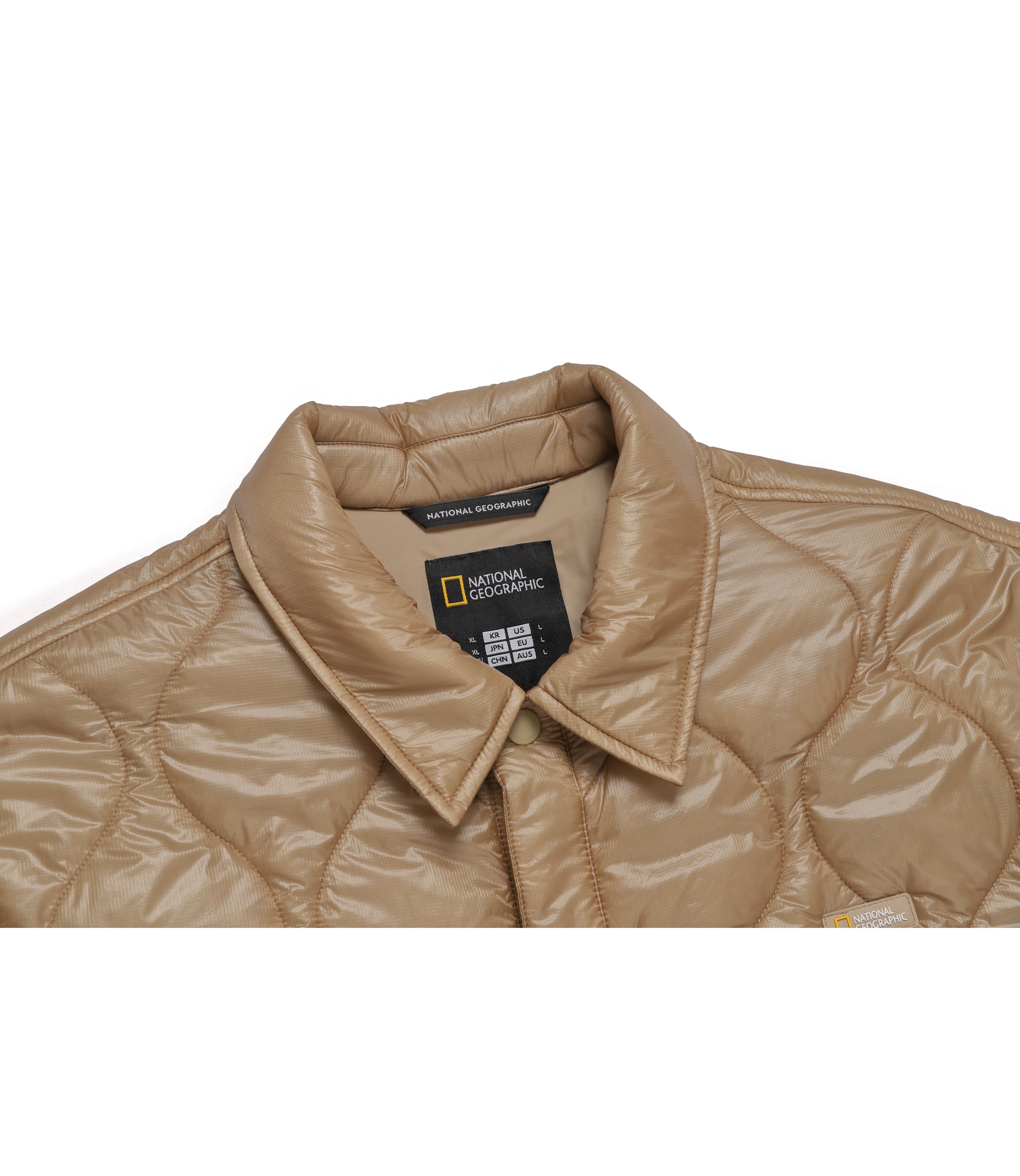 Men's NRN Light Quilted Half Sleeve Shacket<br>TAN