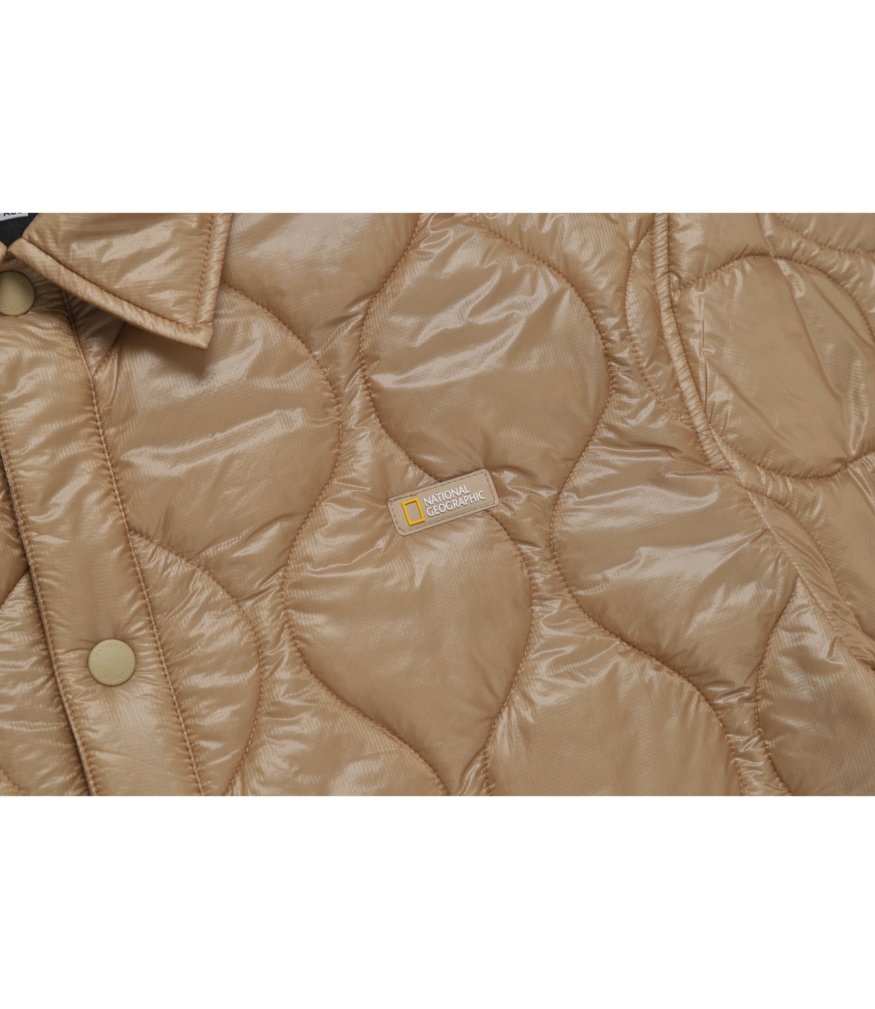 Men's NRN Light Quilted Half Sleeve Shacket<br>TAN