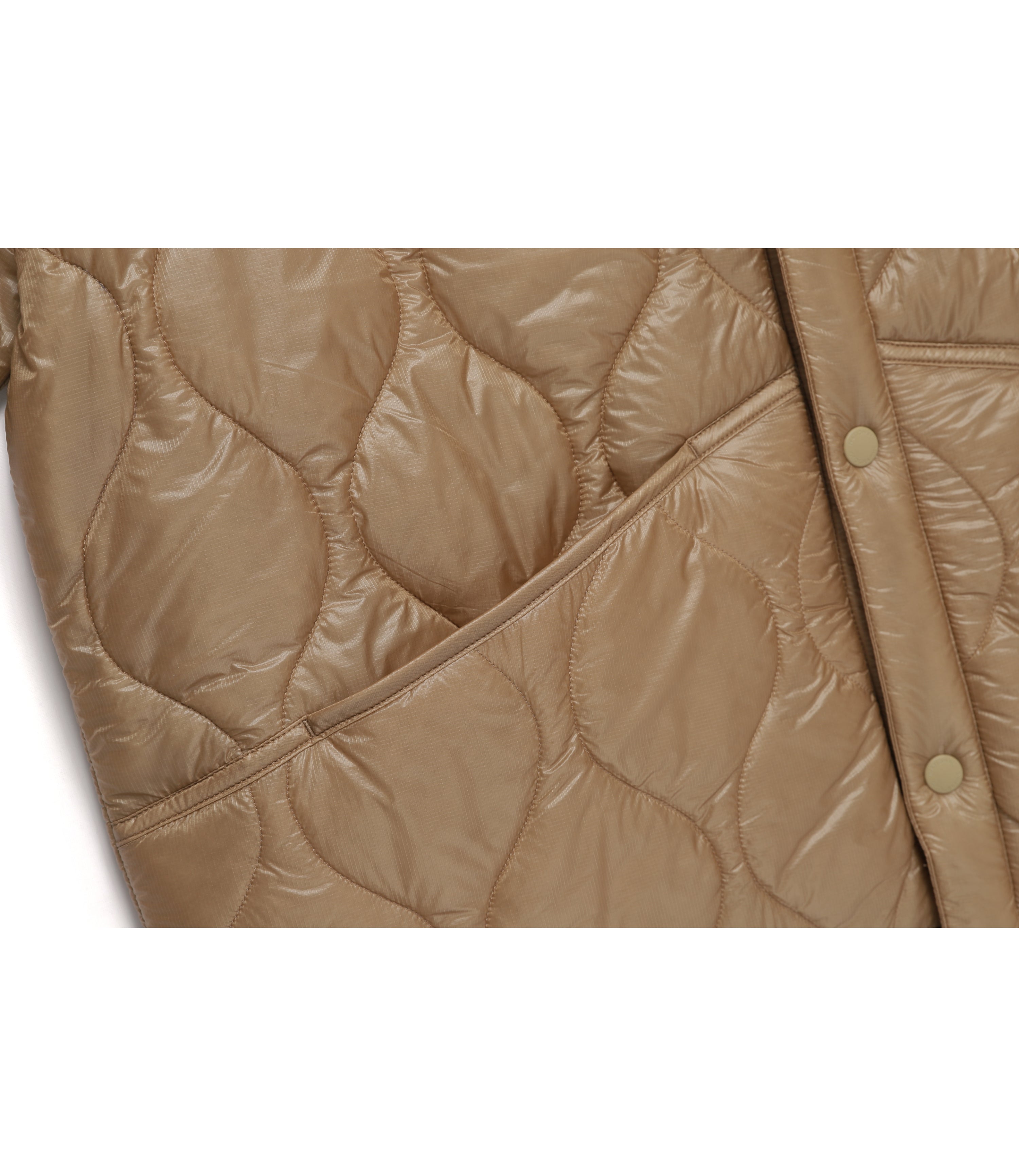 Men's NRN Light Quilted Half Sleeve Shacket<br>TAN