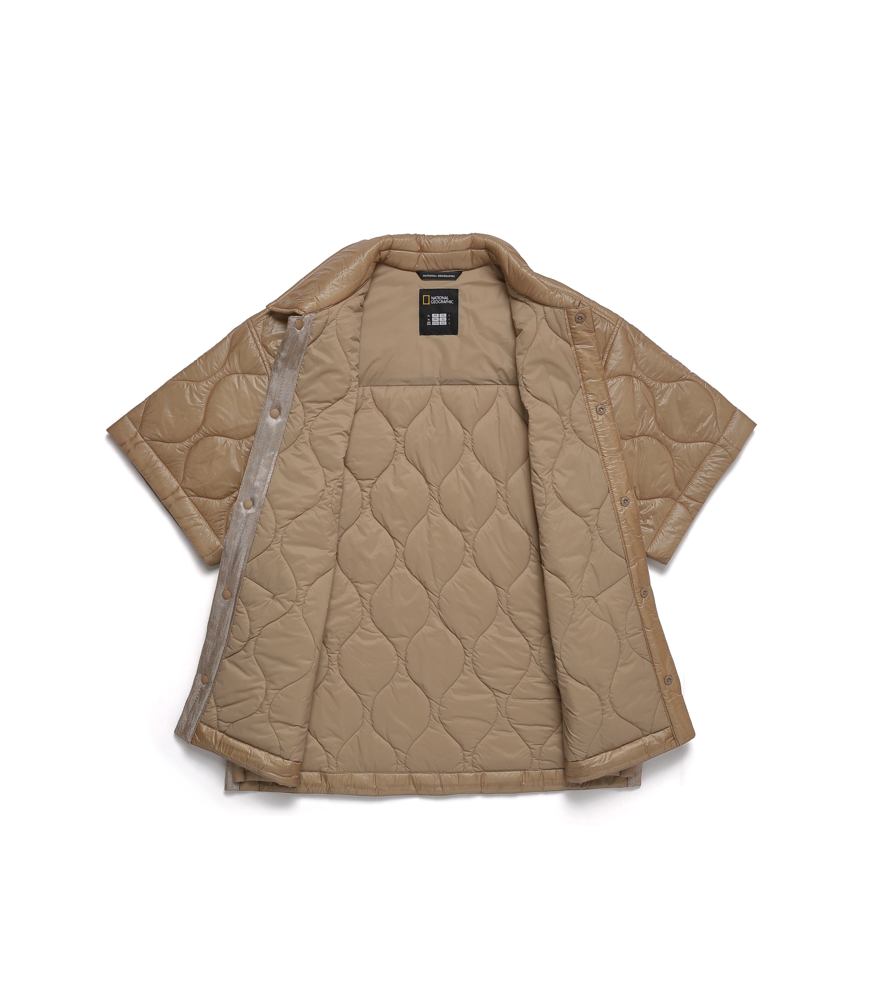 Men's NRN Light Quilted Half Sleeve Shacket<br>TAN
