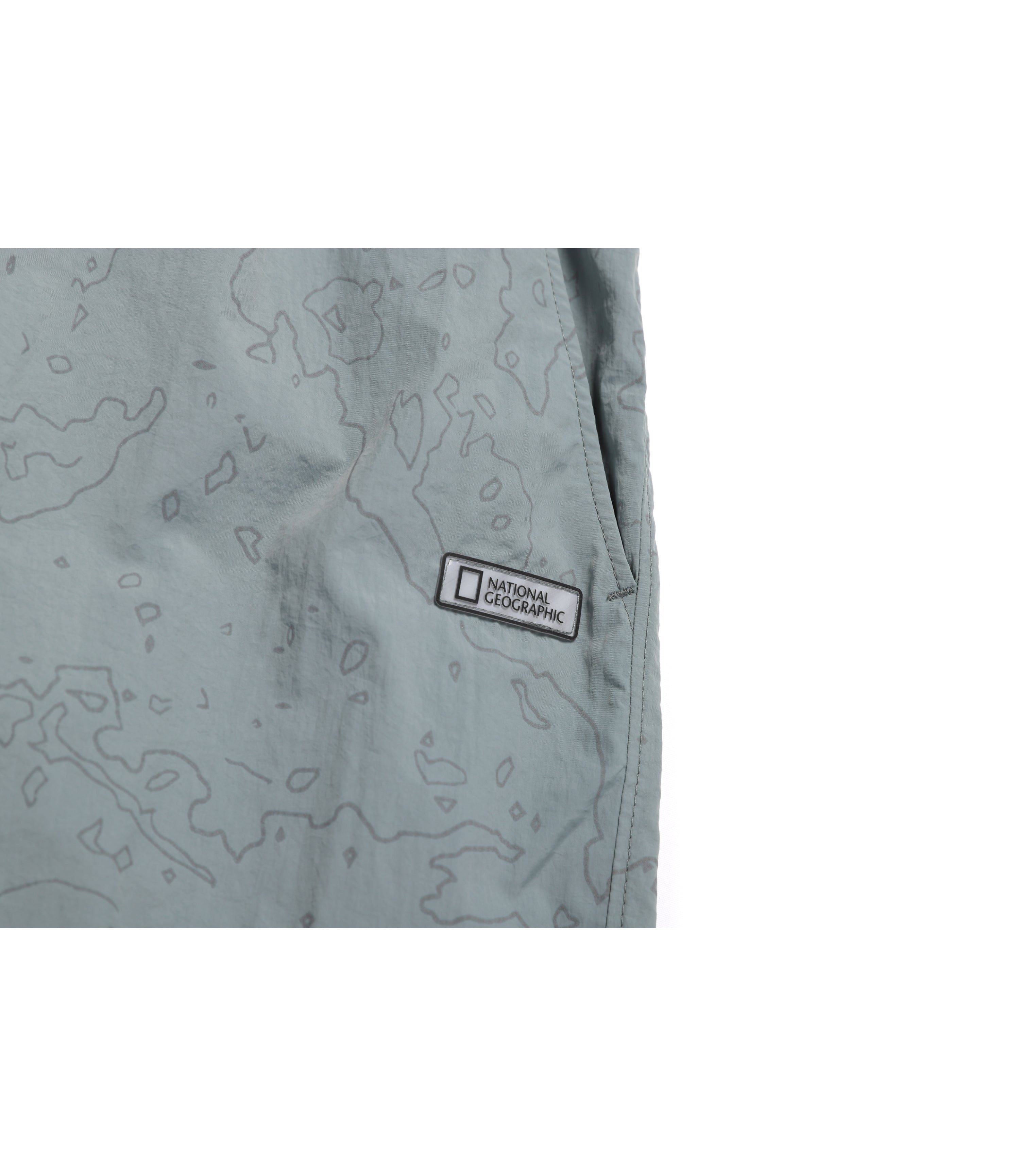 Unisex NRN Utility Allover Print Set Up Shorts<br>STONE GREY