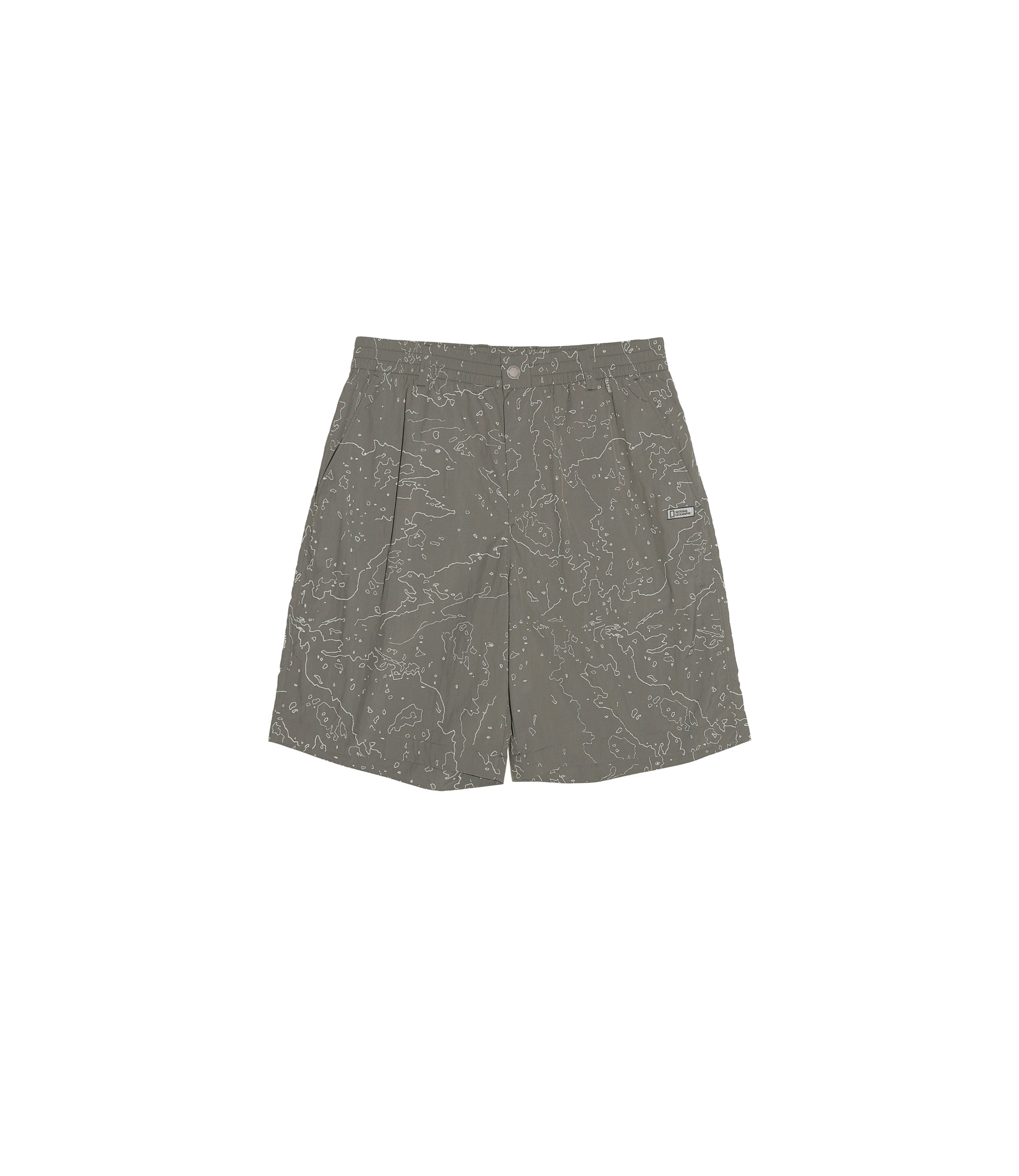 Unisex NRN Utility Allover Print Set Up Shorts<br>KHAKI GREEN