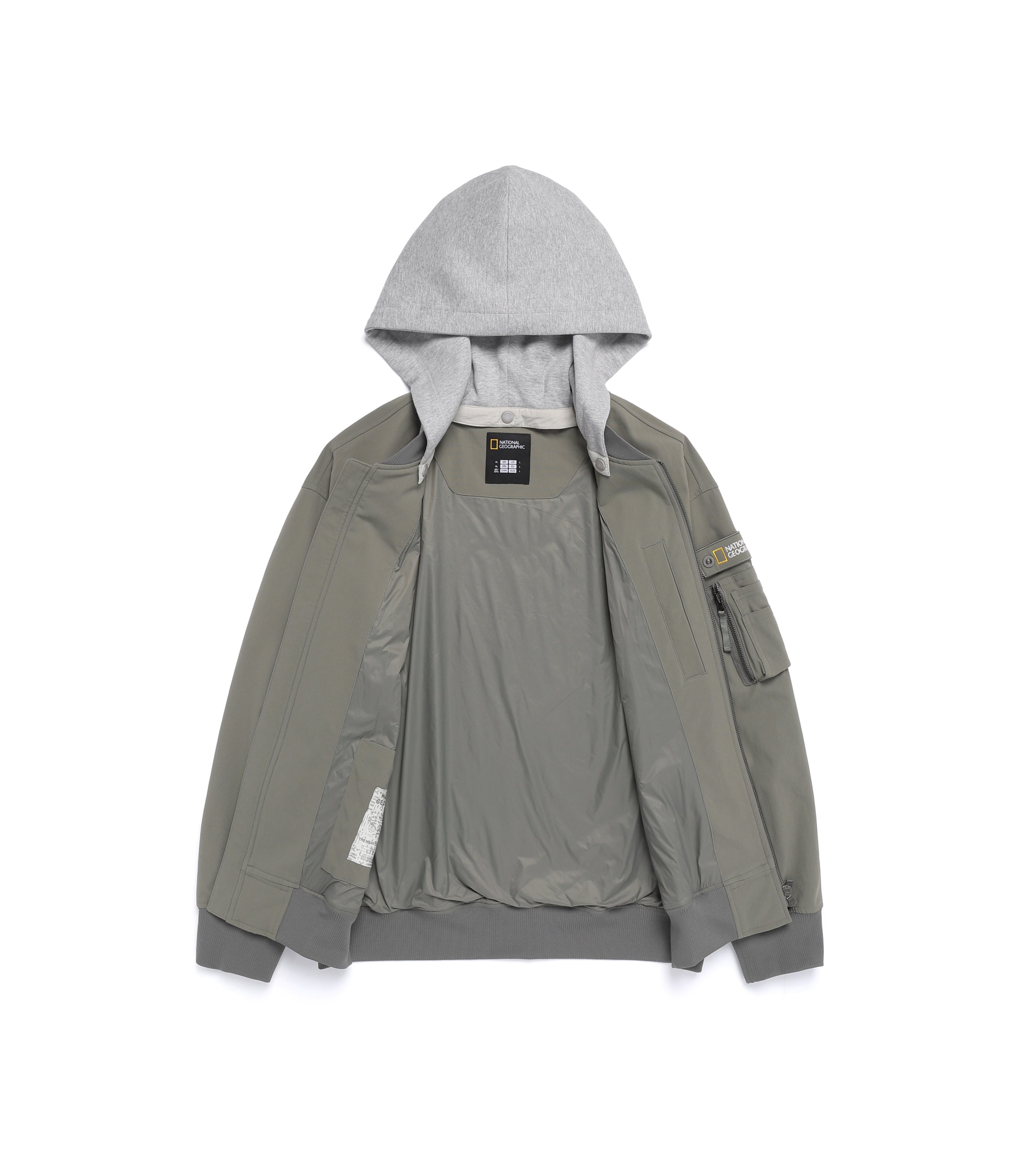 Men's LONTRA Detachable Hooded Jumper<br>G/KHAKI
