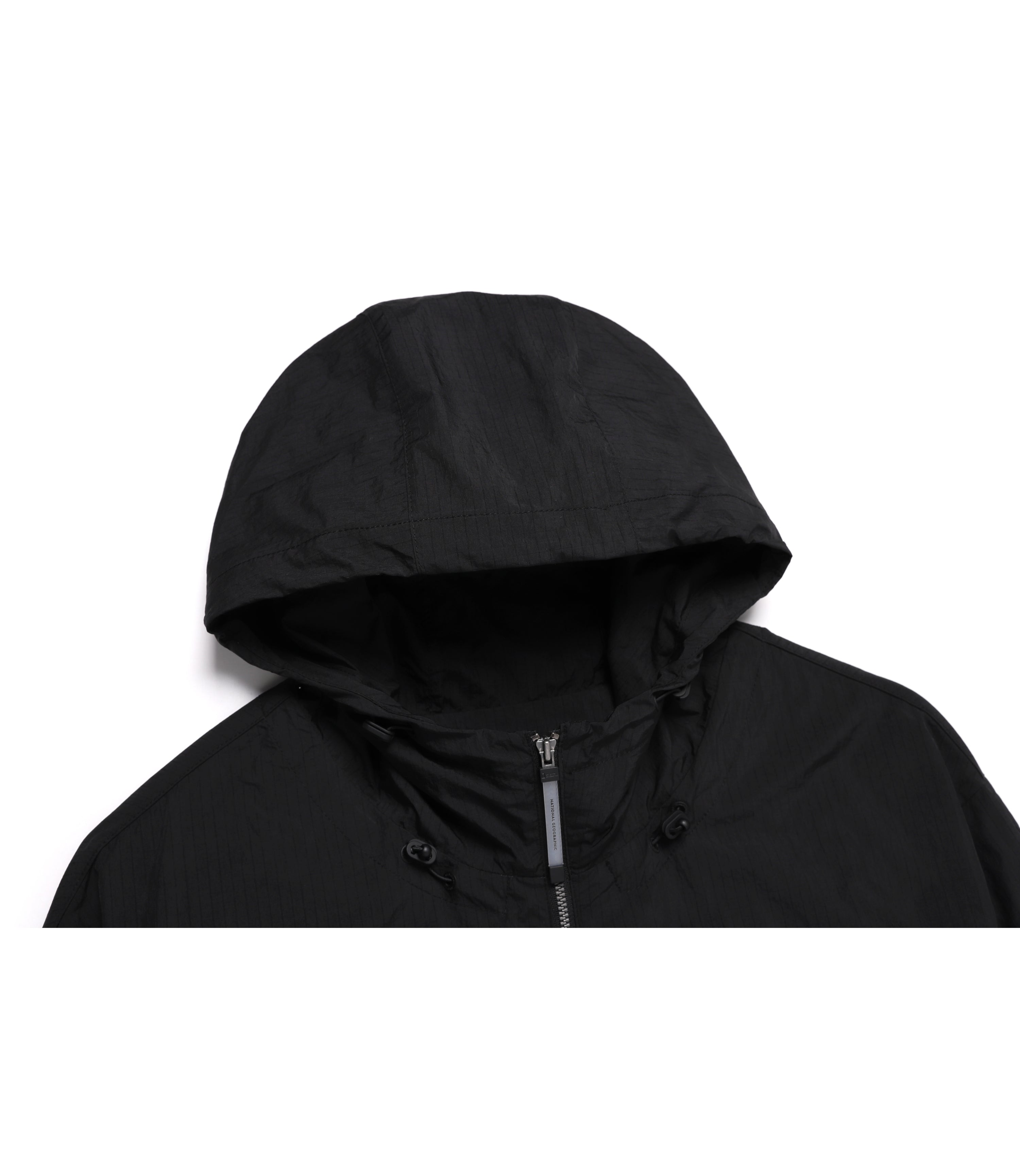 Unisex NRN Shirring Woven Set Up Windbreaker<br>CARBON BLACK