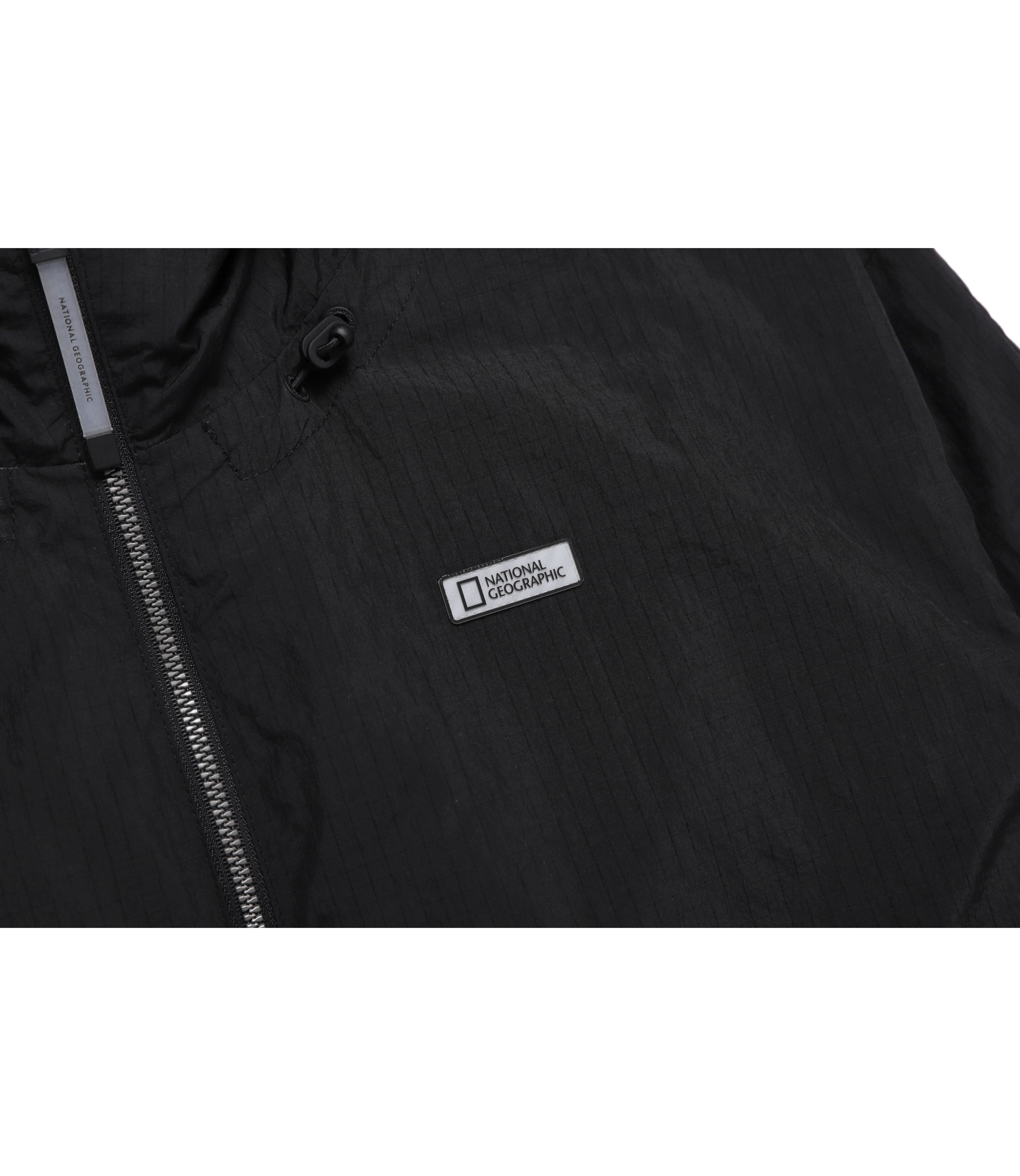 Unisex NRN Shirring Woven Set Up Windbreaker<br>CARBON BLACK