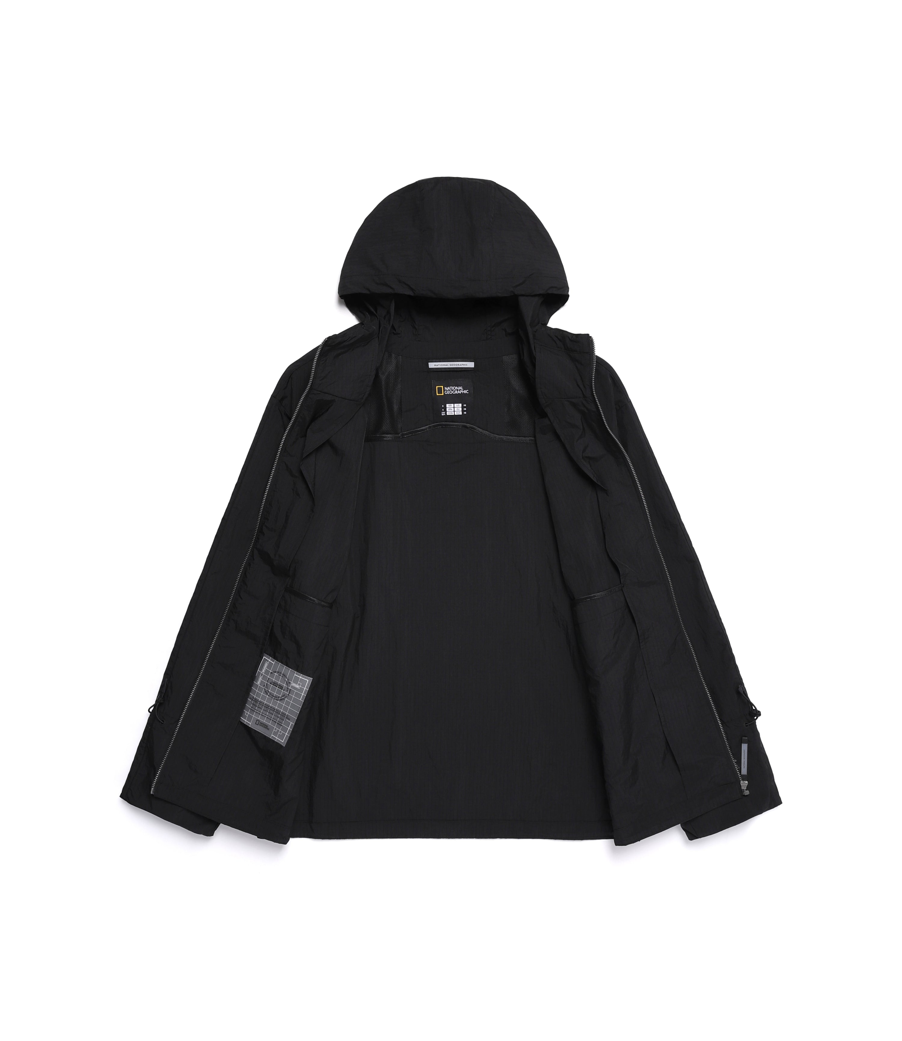 Unisex NRN Shirring Woven Set Up Windbreaker<br>CARBON BLACK