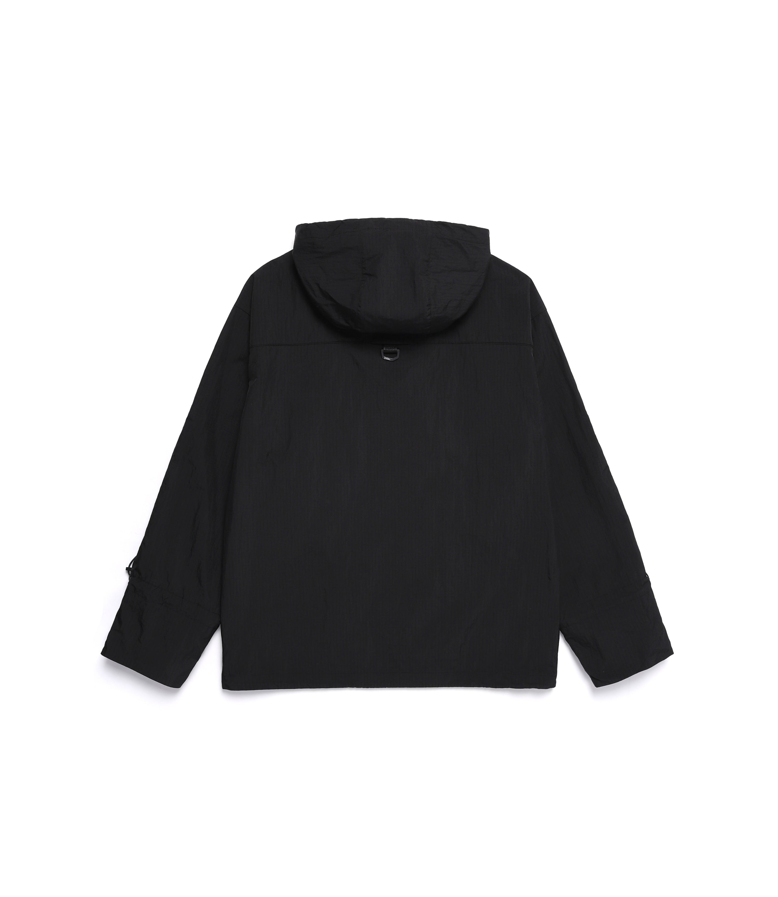 Unisex NRN Shirring Woven Set Up Windbreaker<br>CARBON BLACK