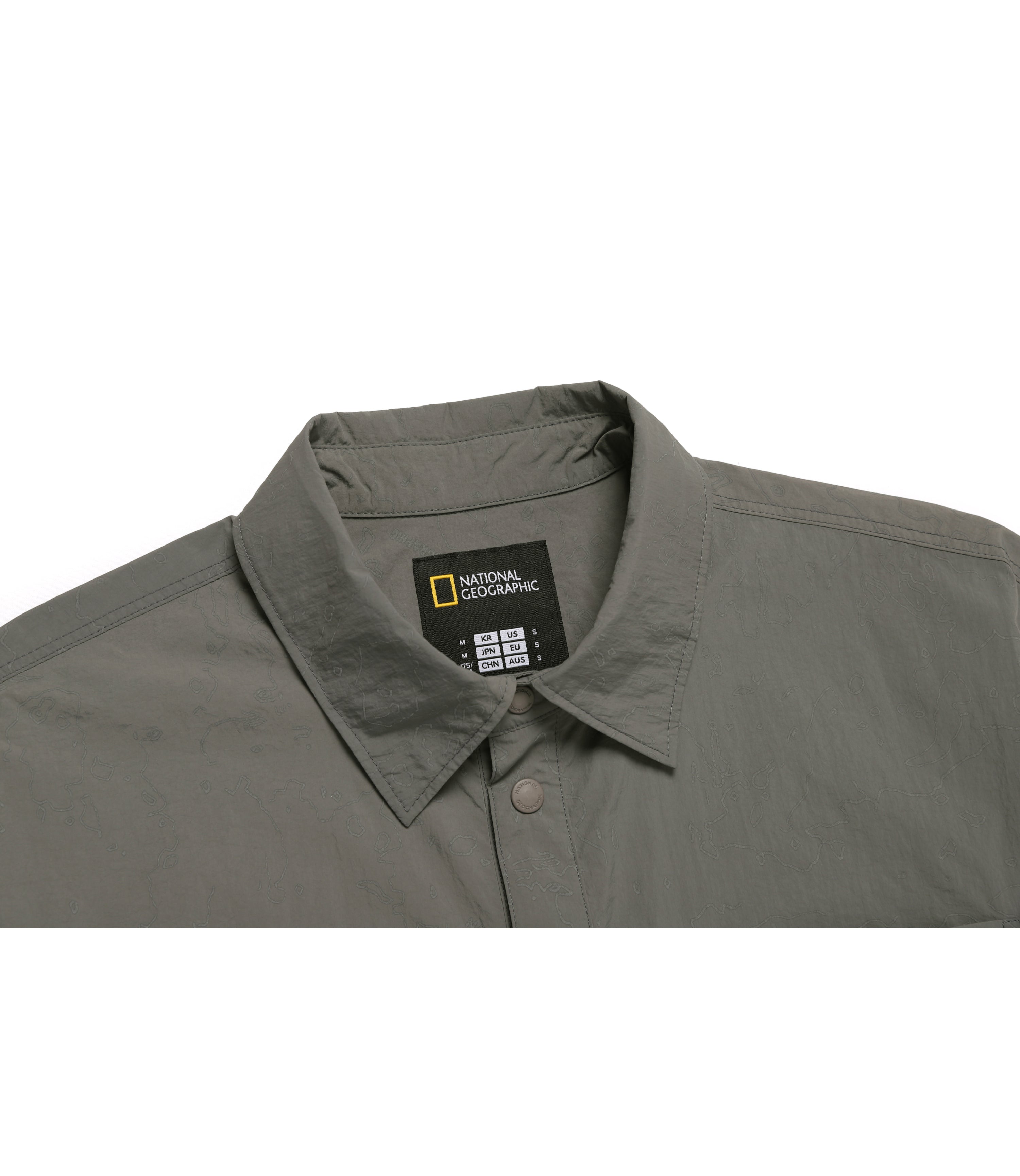 Unisex NRN Utility Allover Print Set Up Shirt<br>KHAKI GREEN