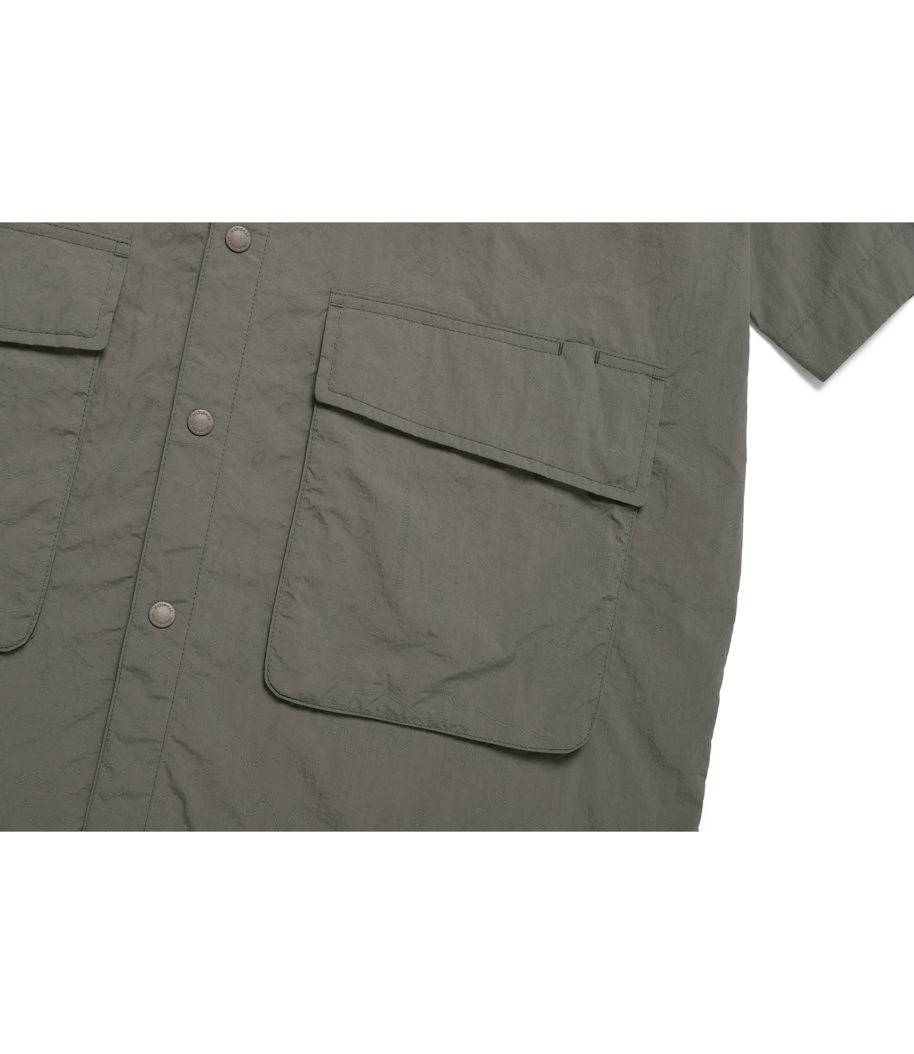 Unisex NRN Utility Allover Print Set Up Shirt<br>KHAKI GREEN