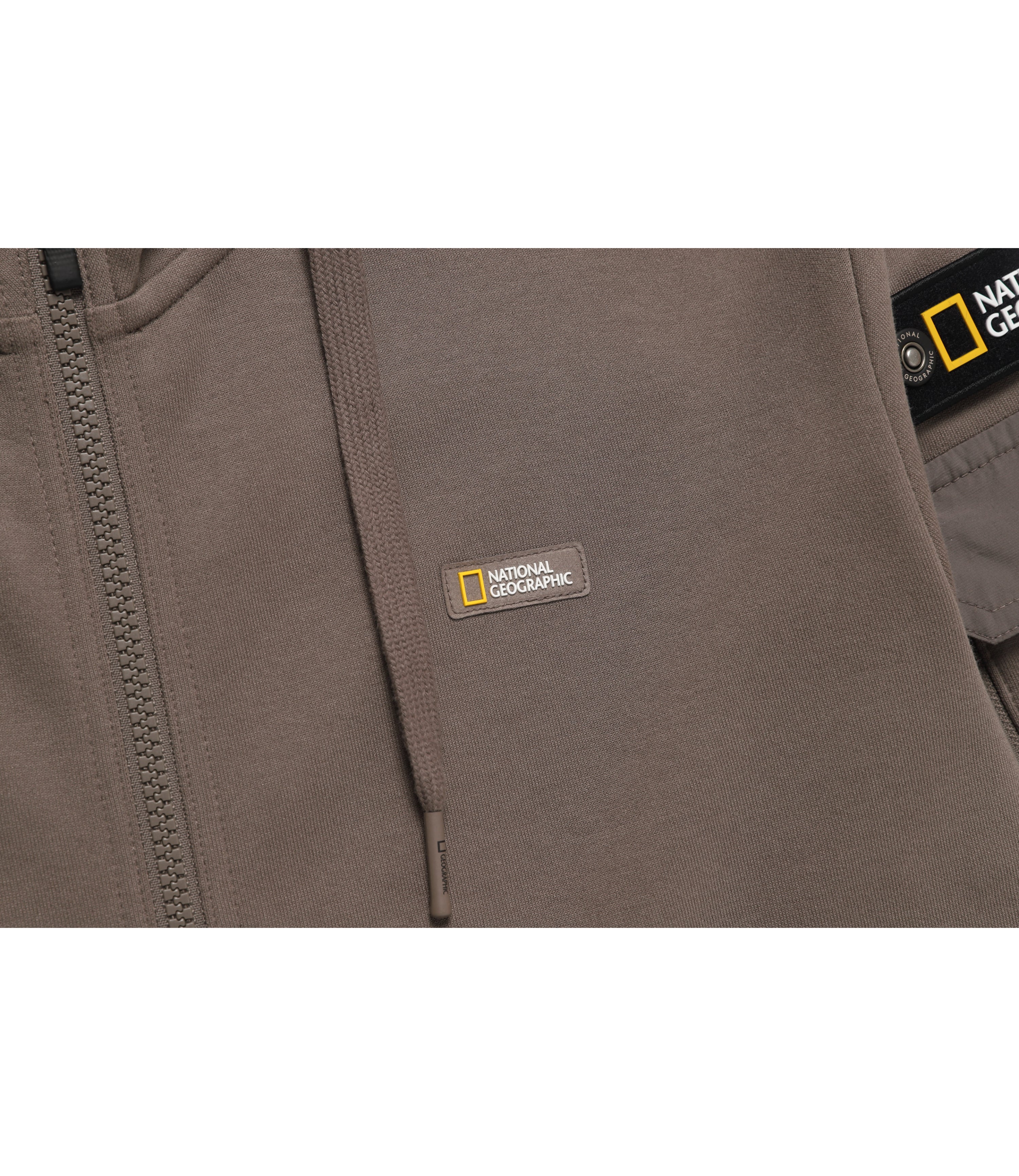 Unisex SOULION Pocket Zip-Up Hoodie<br>K/MOCHA