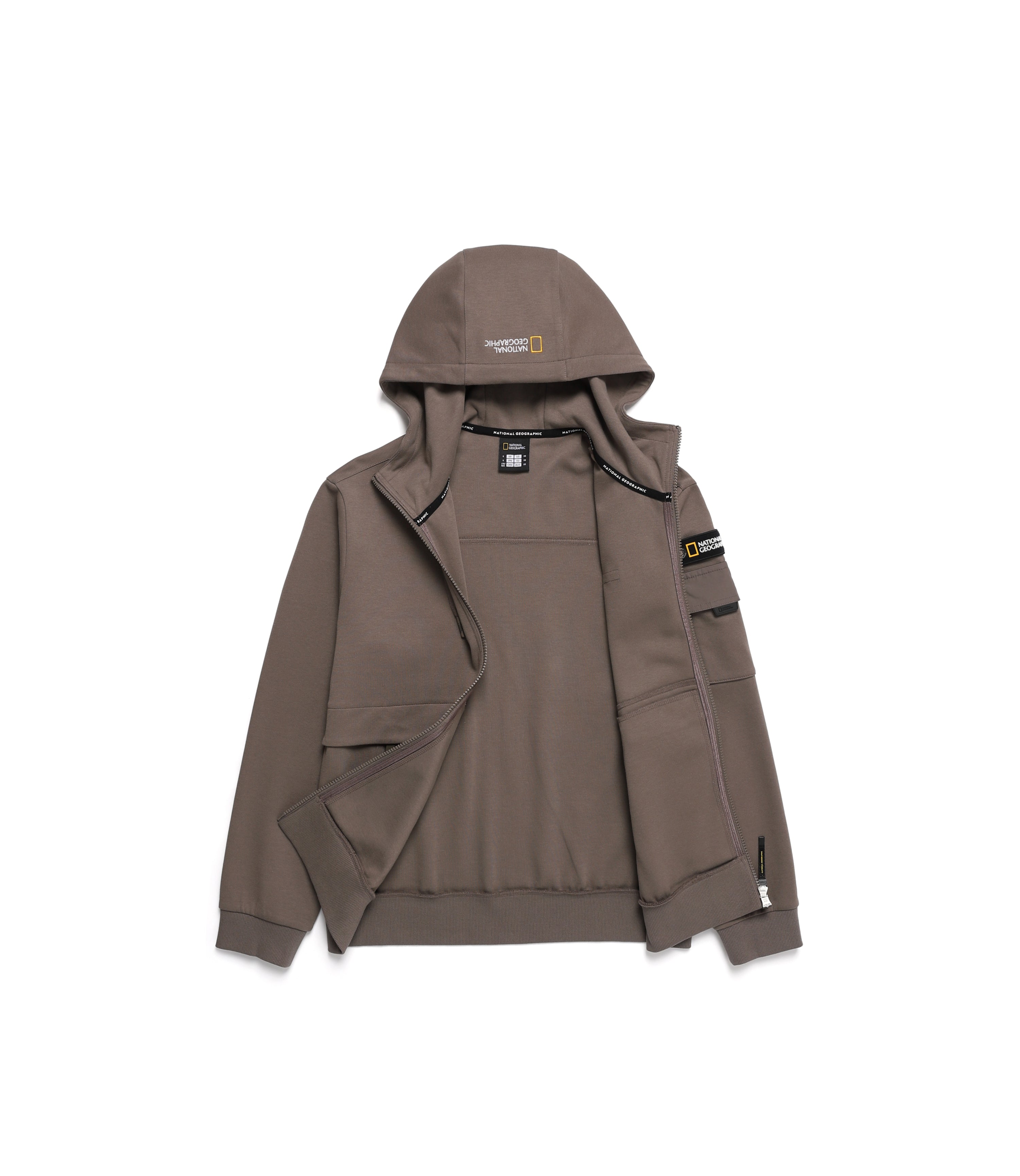 Unisex SOULION Pocket Zip-Up Hoodie<br>K/MOCHA