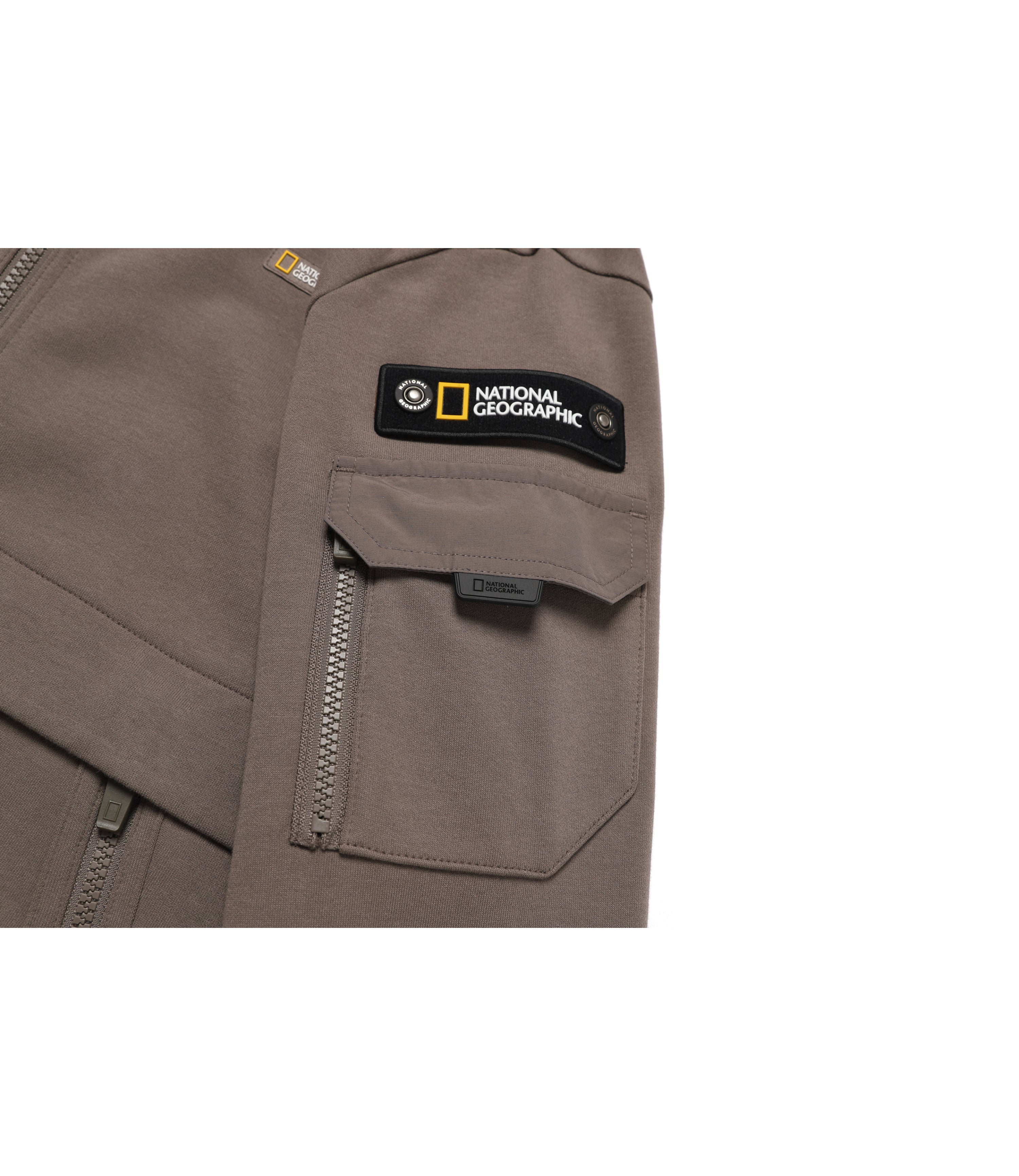 Unisex SOULION Pocket Zip-Up Hoodie<br>K/MOCHA