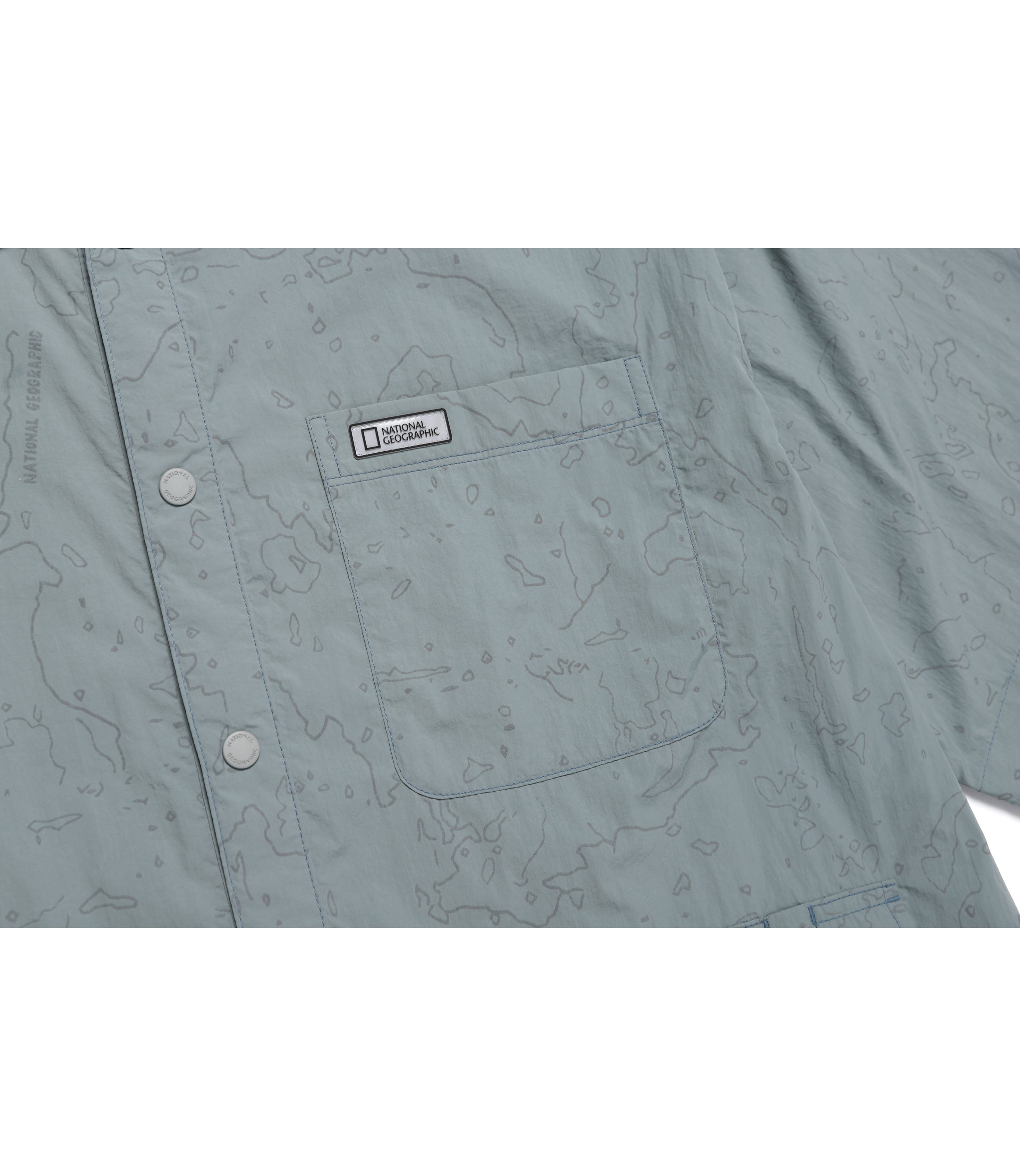 Unisex NRN Utility Allover Print Set Up Shirt<br>STONE GREY