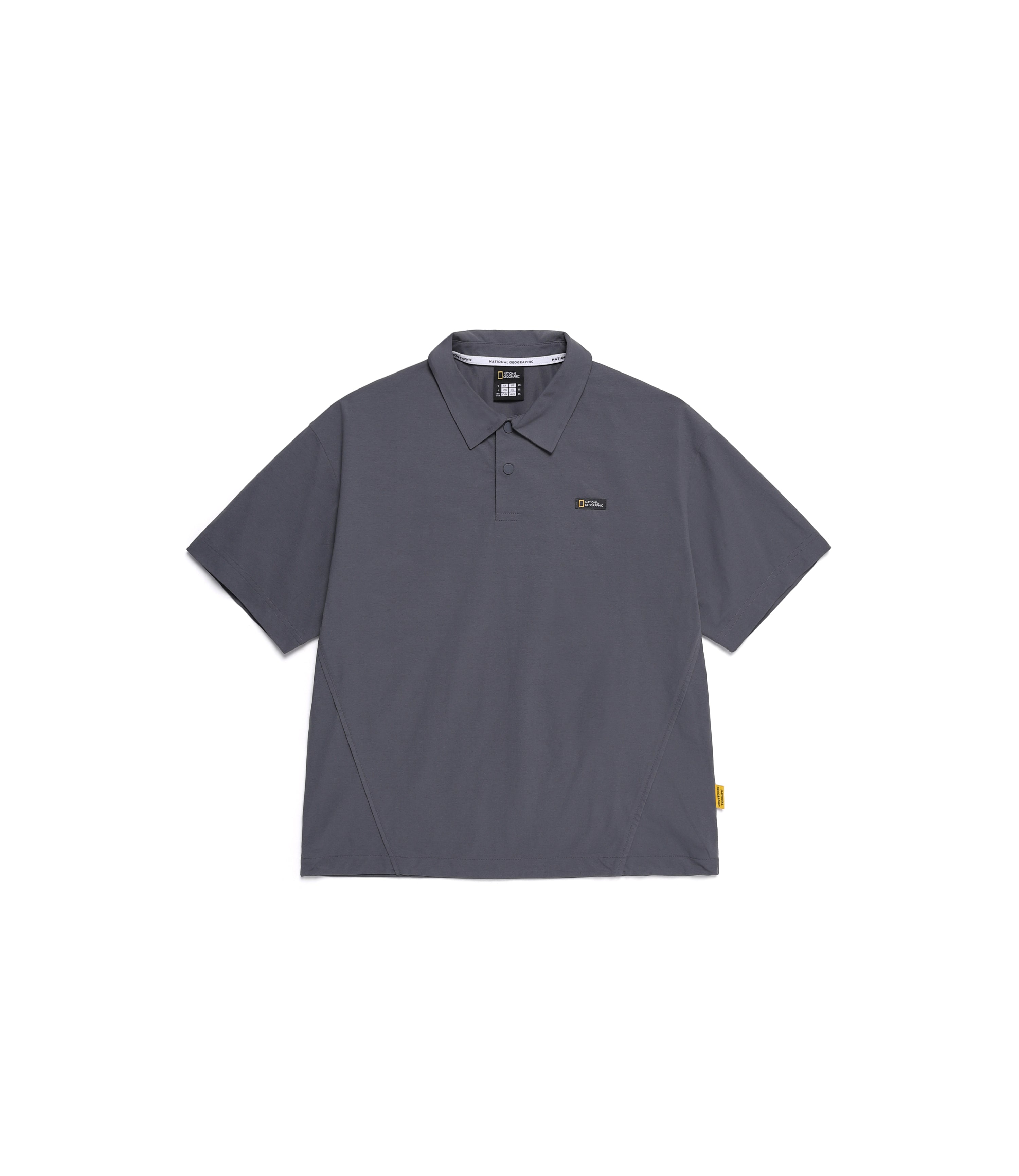 Unisex Frozen Air Short Sleeve Collar Tee<br>BLUE GREY