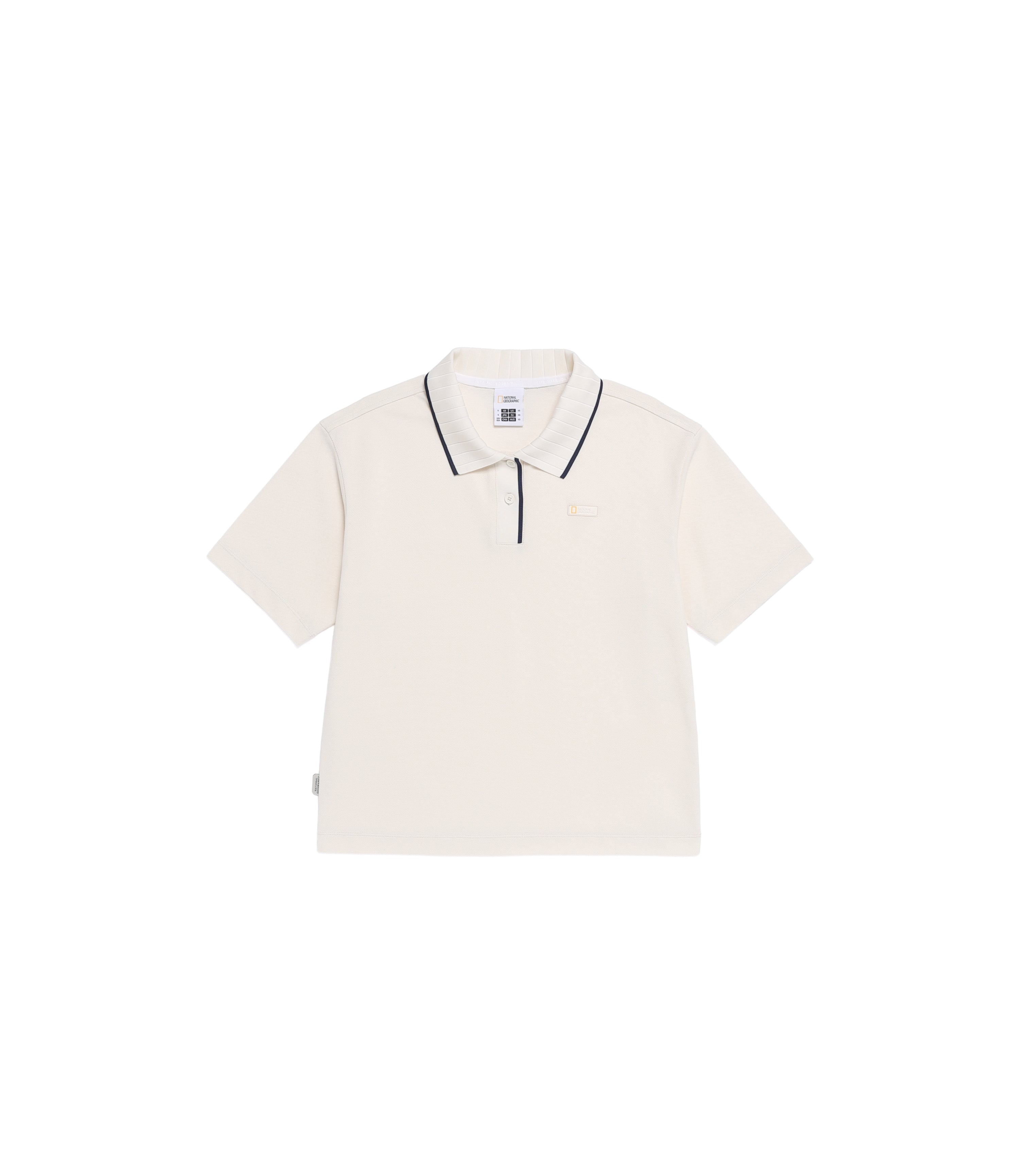 Women's Modified Pique Variation Short Sleeve Collar Tee<br>IVORY