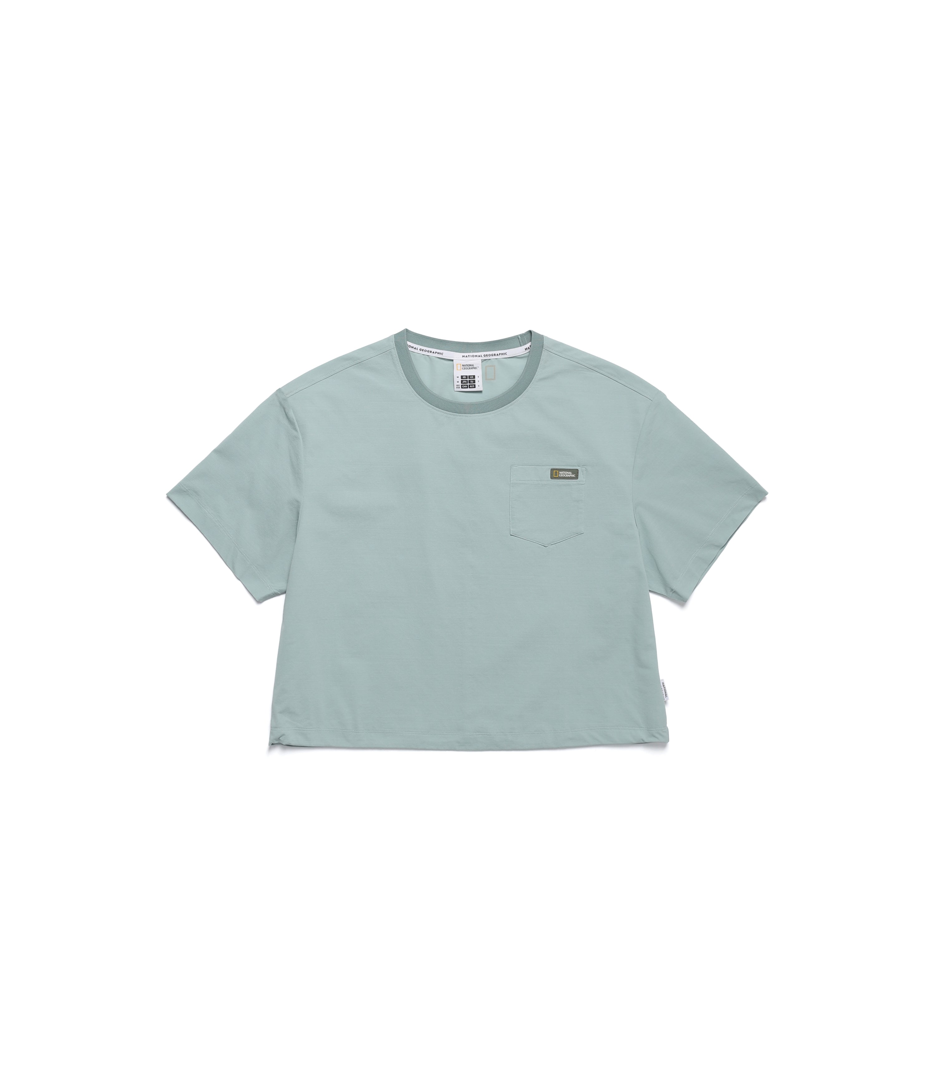 Women's Frozen Air Semi Crop Pocket Short Sleeve Tee<br>JADE