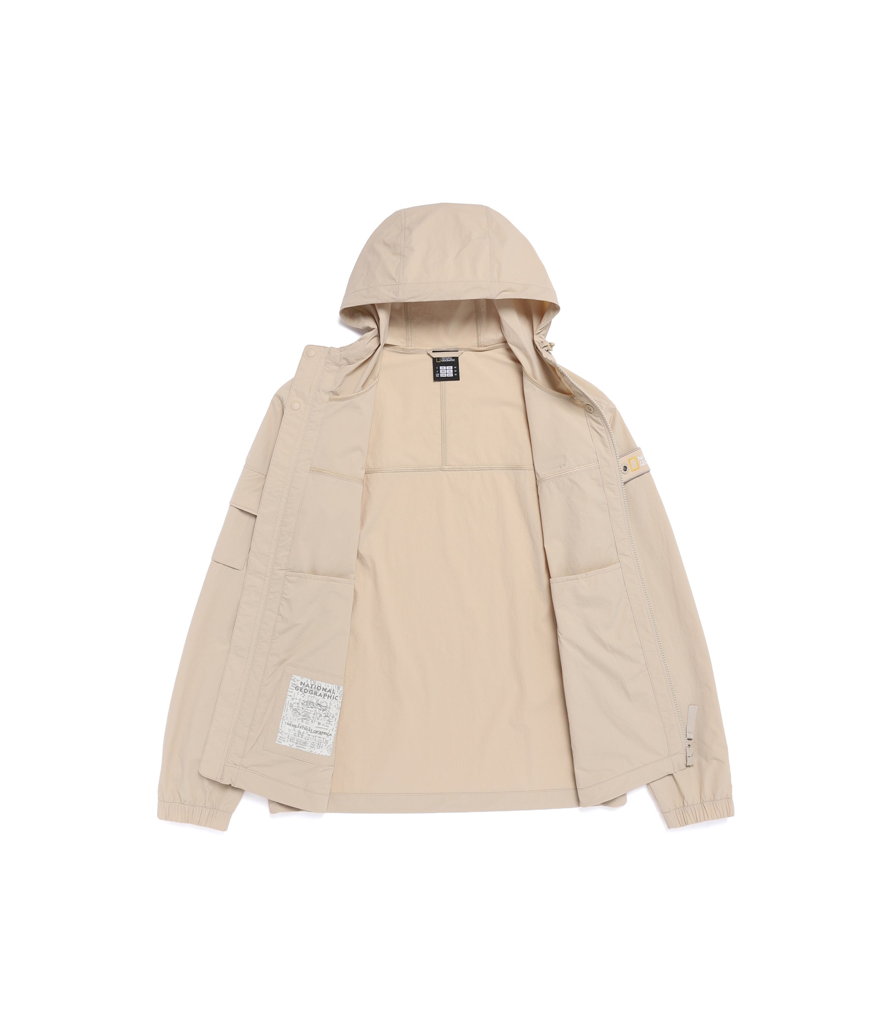 Unisex ADELIE Stretch Full Zip-Up Hooded Jumper<br>L/BEIGE