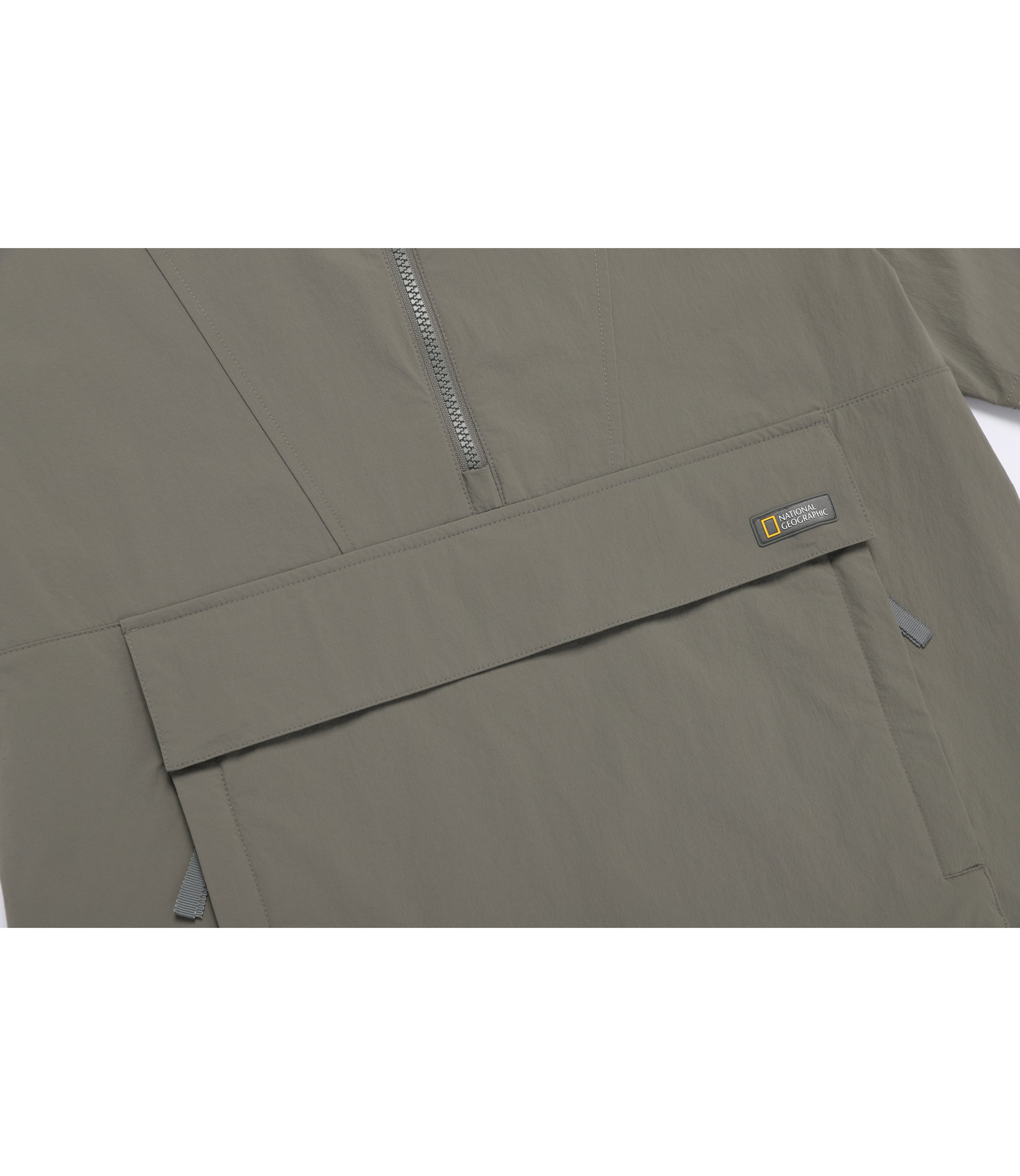 Unisex Freeze Stretch Semi-Overfit Hooded Anorak<br>G/KHAKI