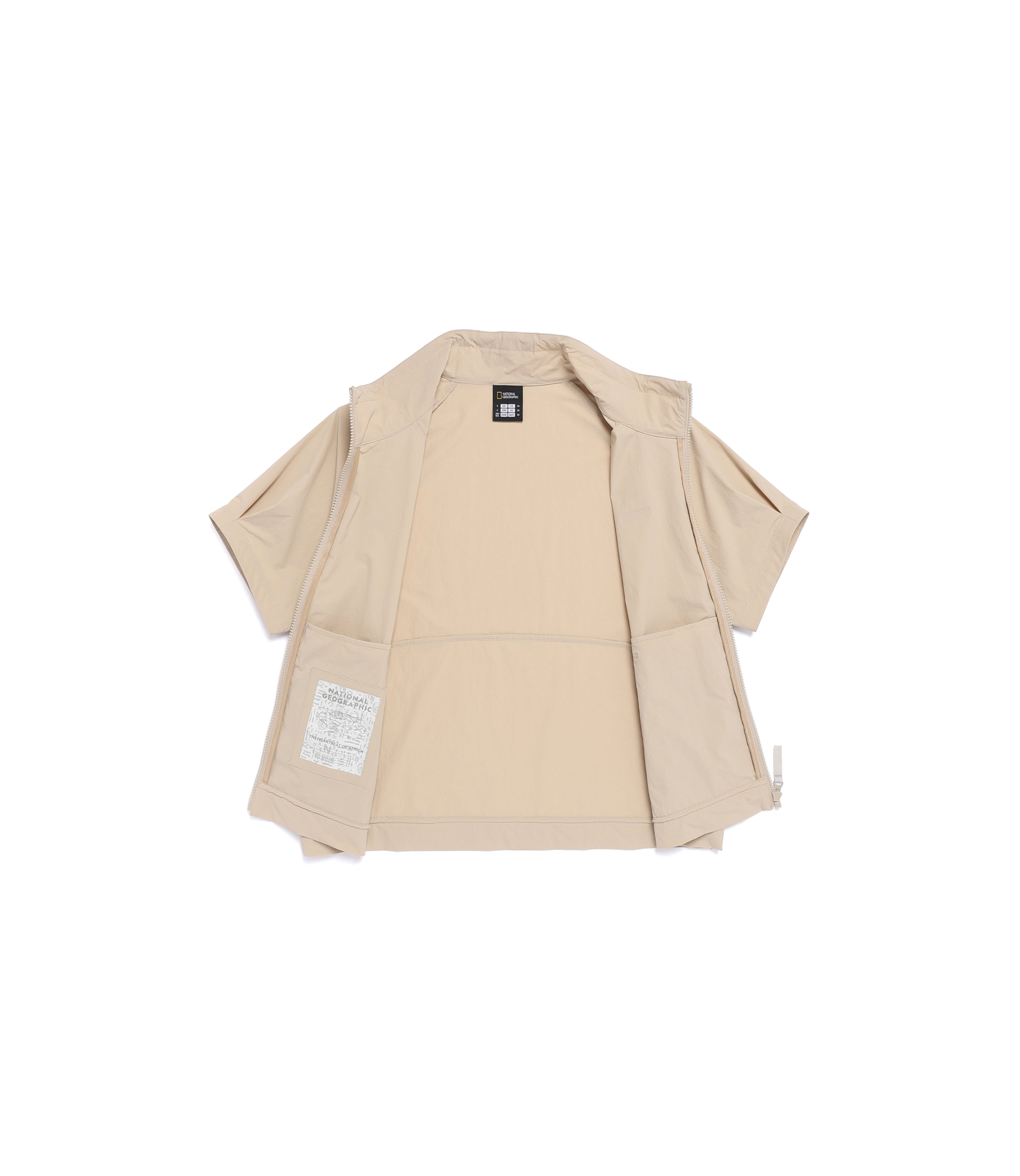 Women's Freeze Stretch Stand Neck Short Sleeve Full Zip-Up<br>L/BEIGE