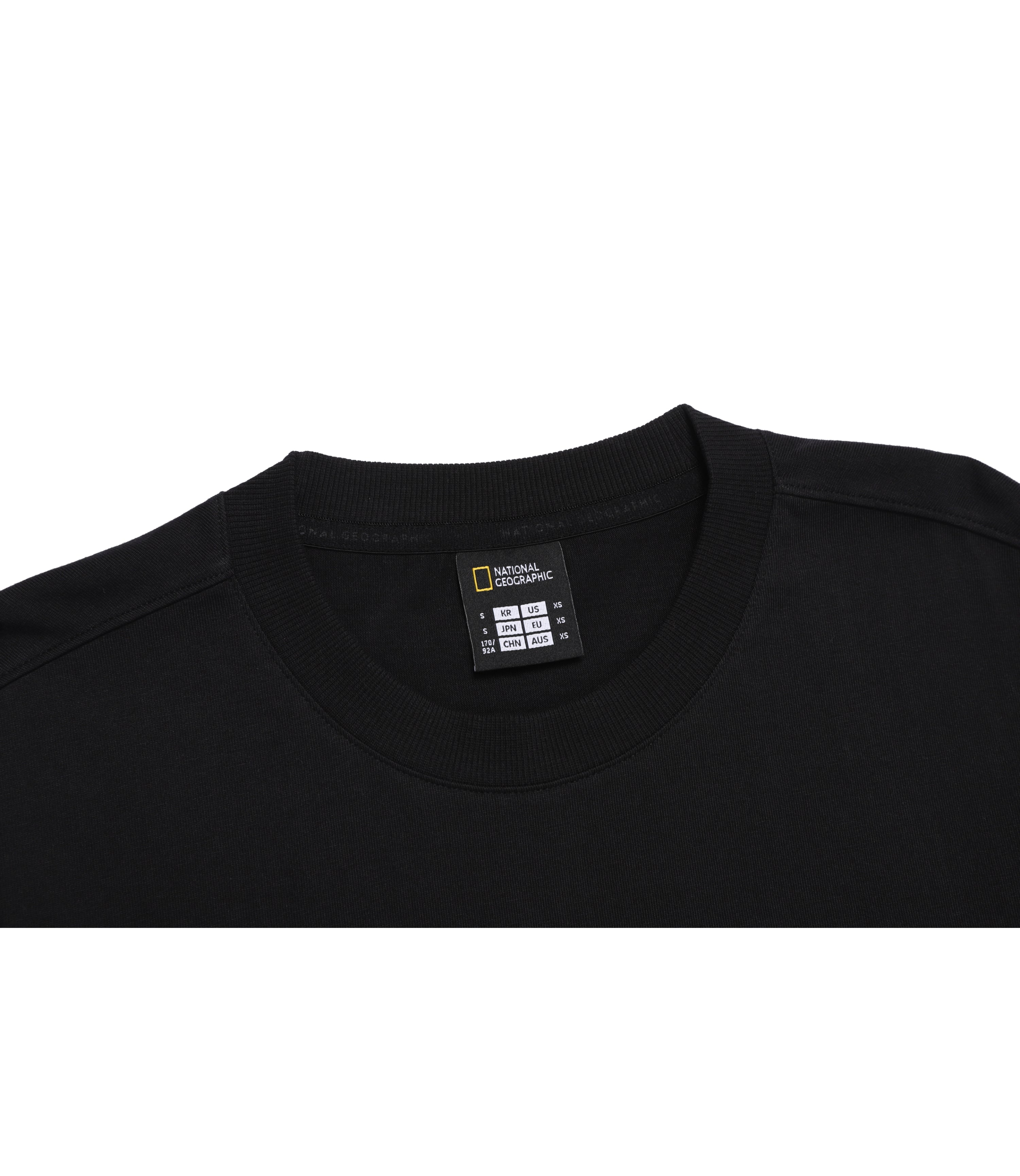 Unisex Semi-Over Fit Long Sleeve Tee<br>BLACK