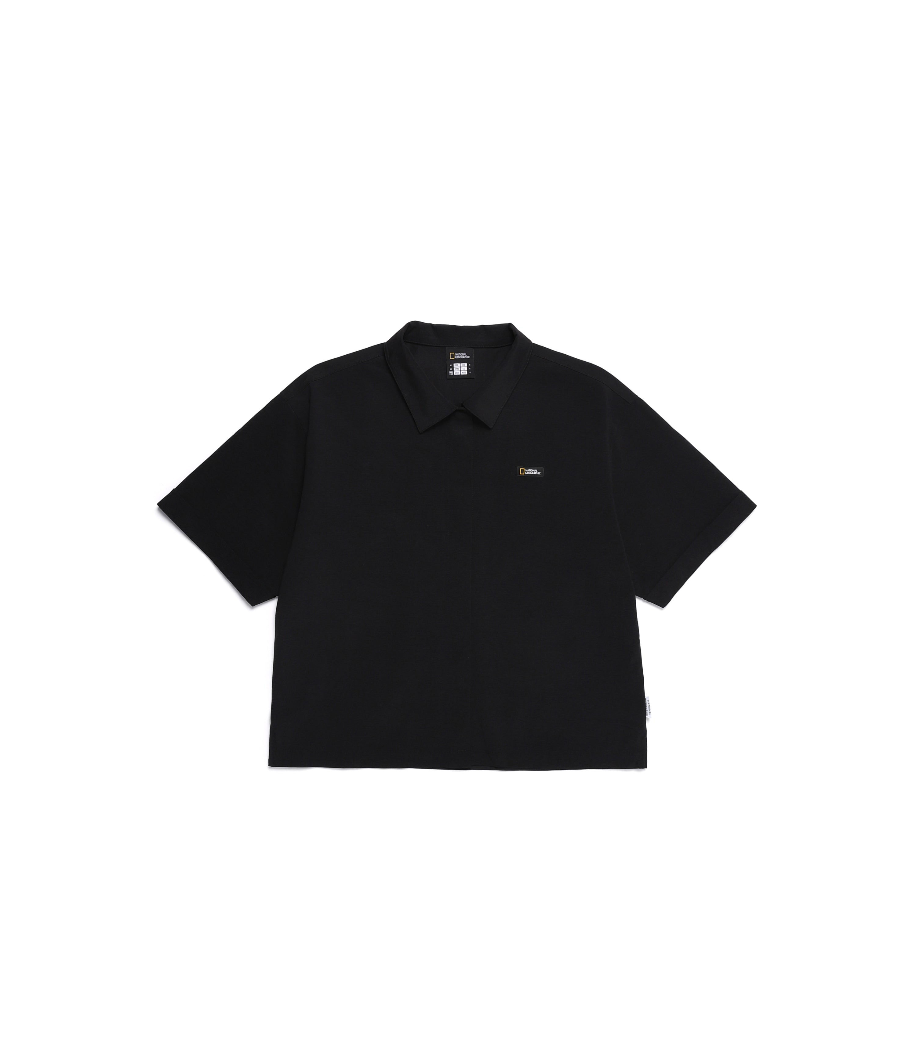 Women's Frozen Air Semi Crop Short Sleeve Shirt<br>CARBON BLACK