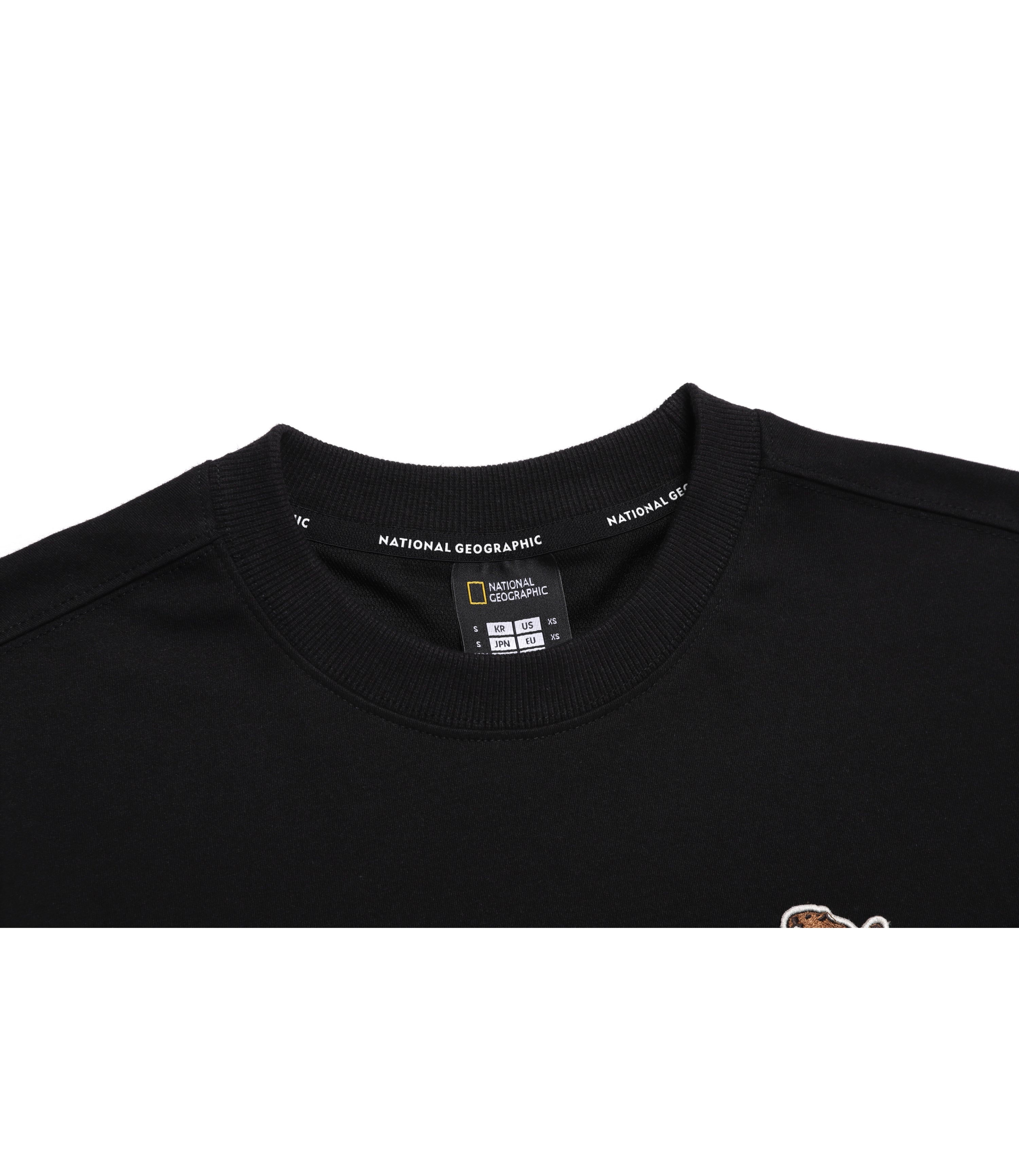 Unisex Animal Wappen Semi-Over Fit Long Sleeve Tee<br>CARBON BLACK