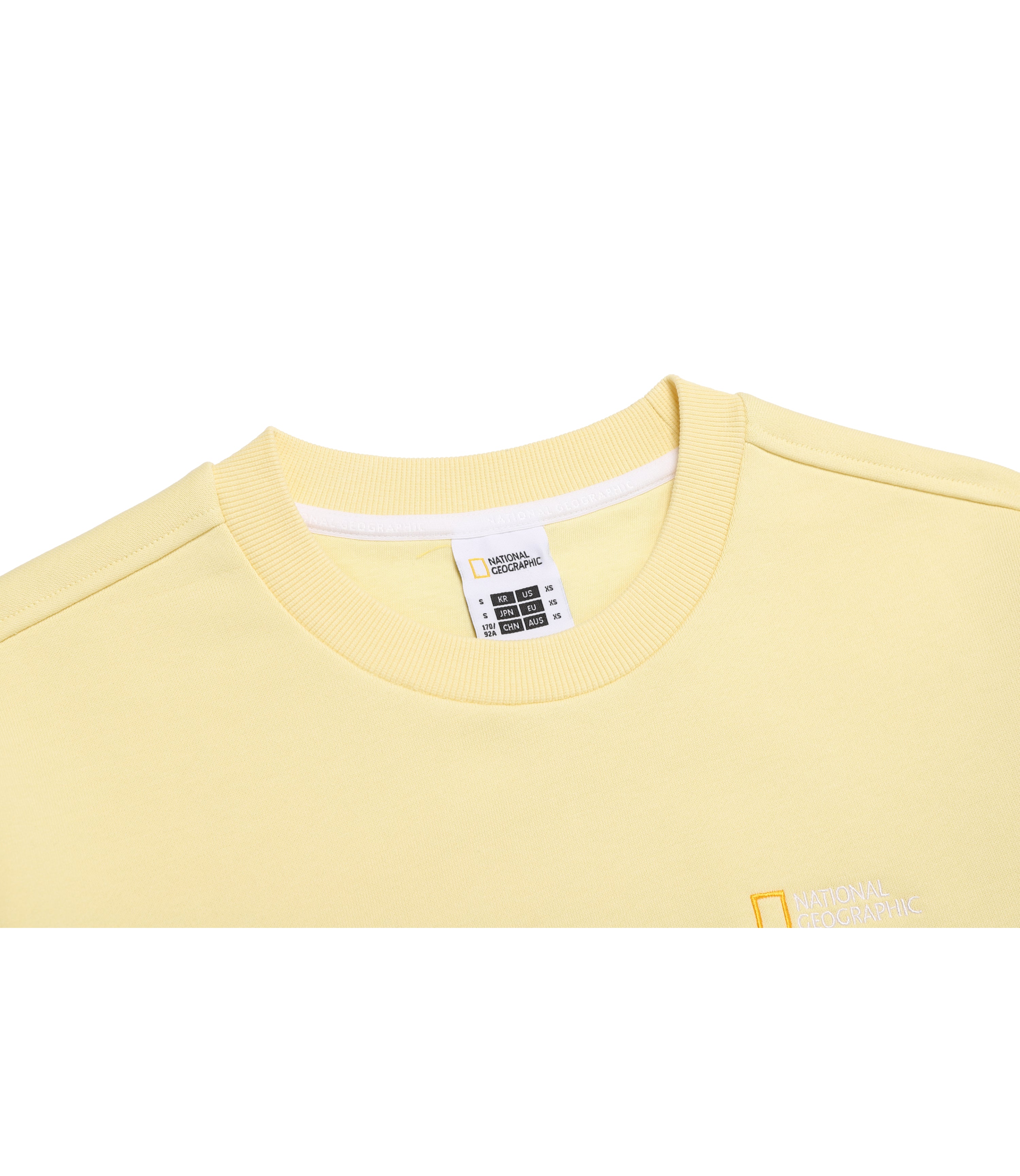 Unisex FOLHAS Small Logo Sweatshirt<br>PALE YELLOW