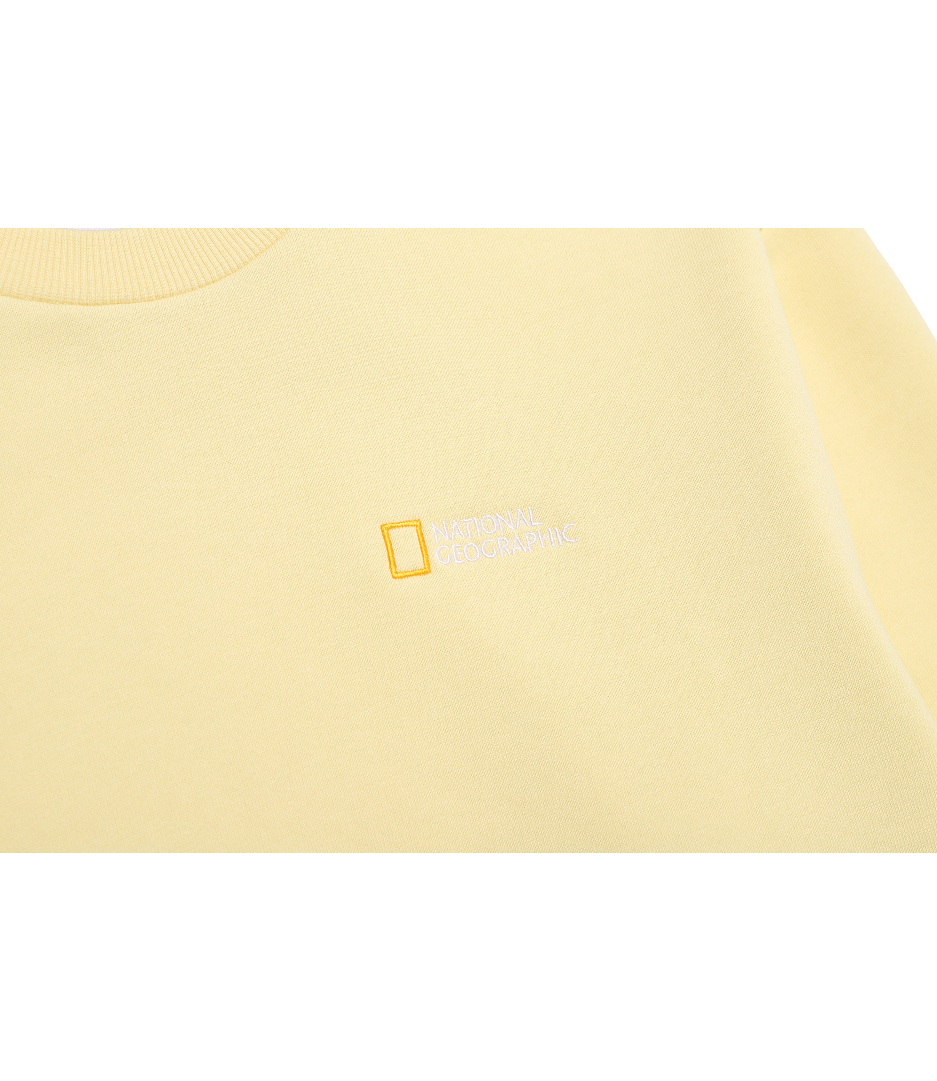 Unisex FOLHAS Small Logo Sweatshirt<br>PALE YELLOW