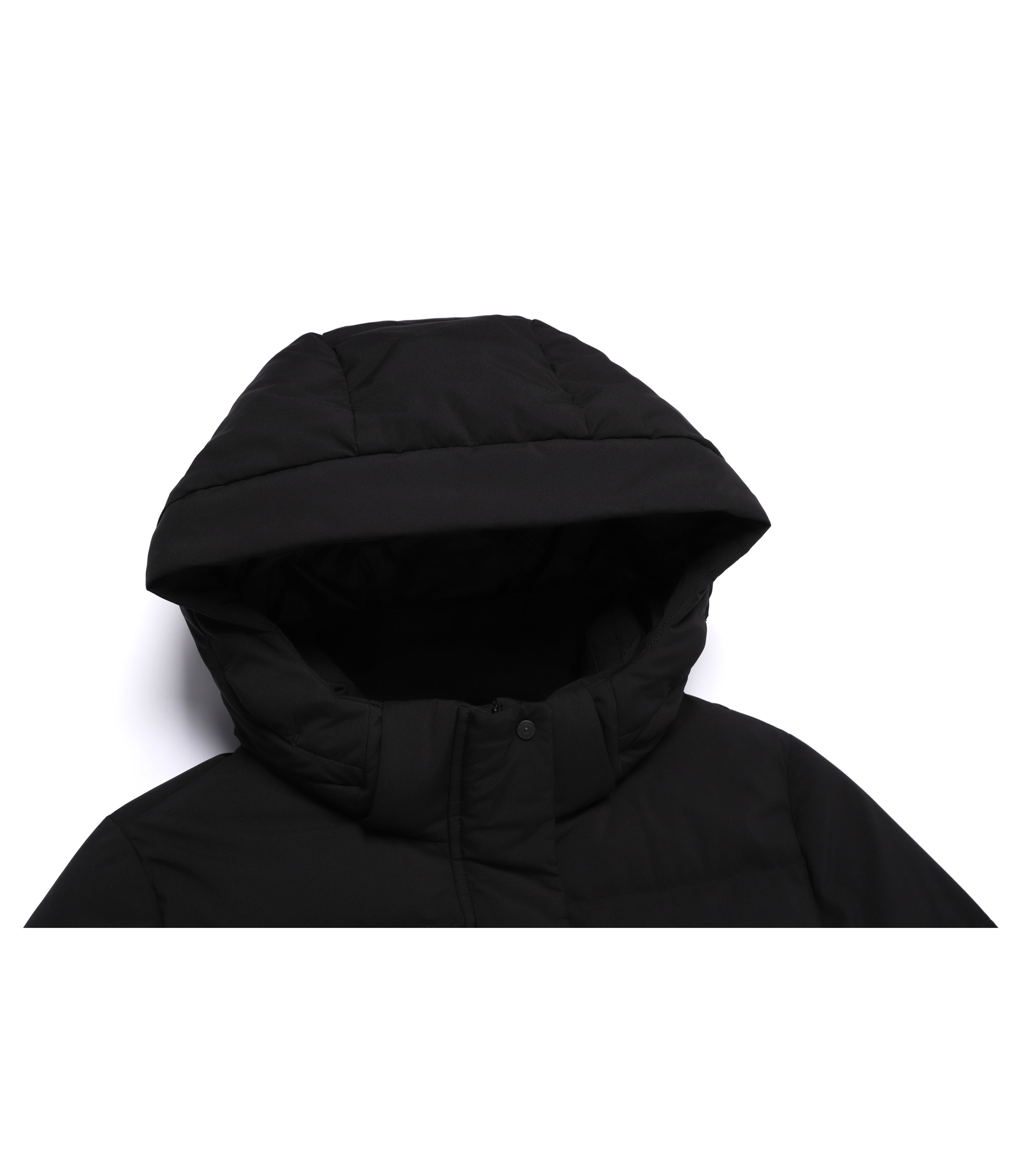 Women's Mid-Length Detachable Hooded Goose Down Jumper<br>BLACK