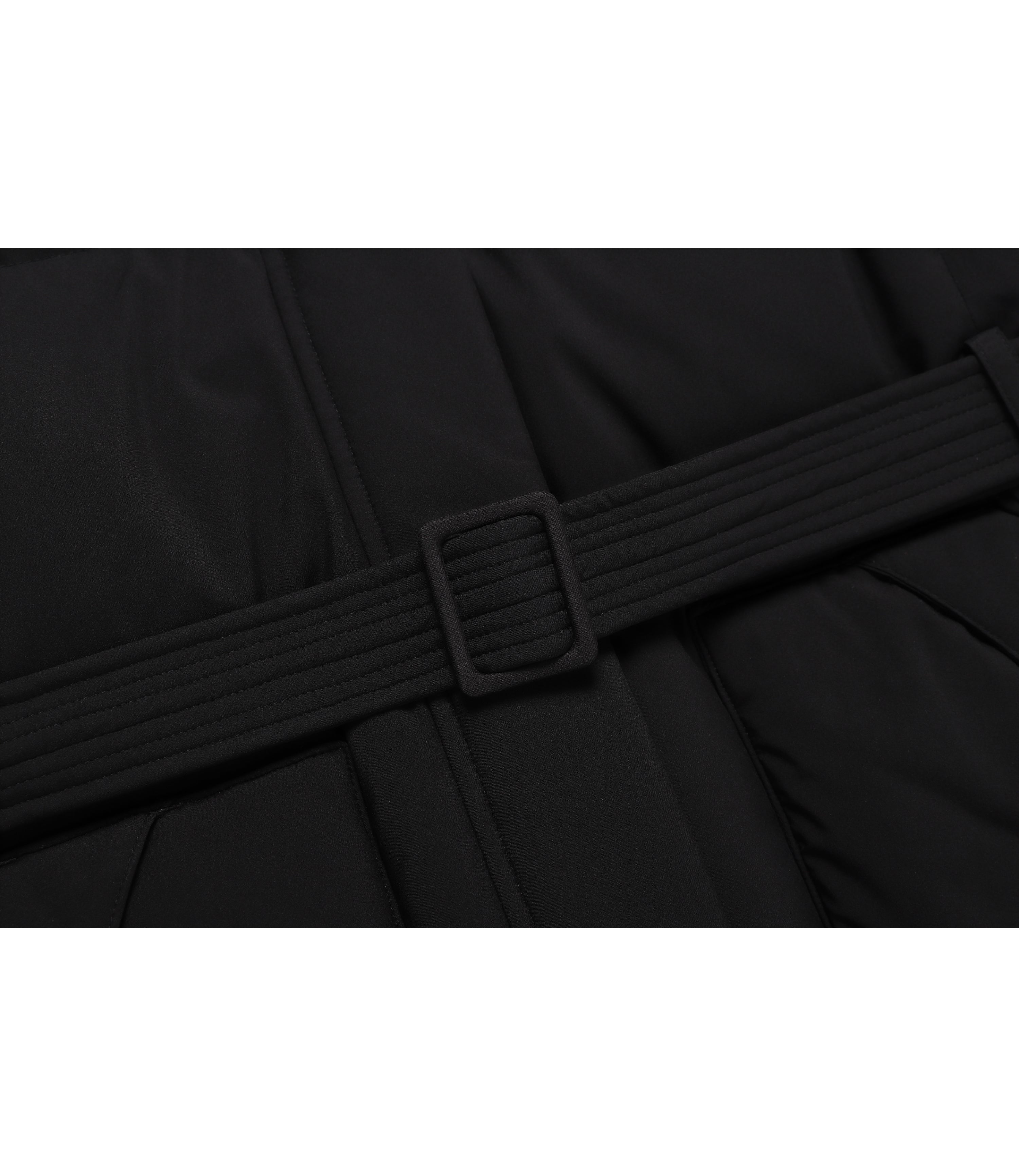 Women's Mid-Length Detachable Hooded Goose Down Jumper<br>BLACK