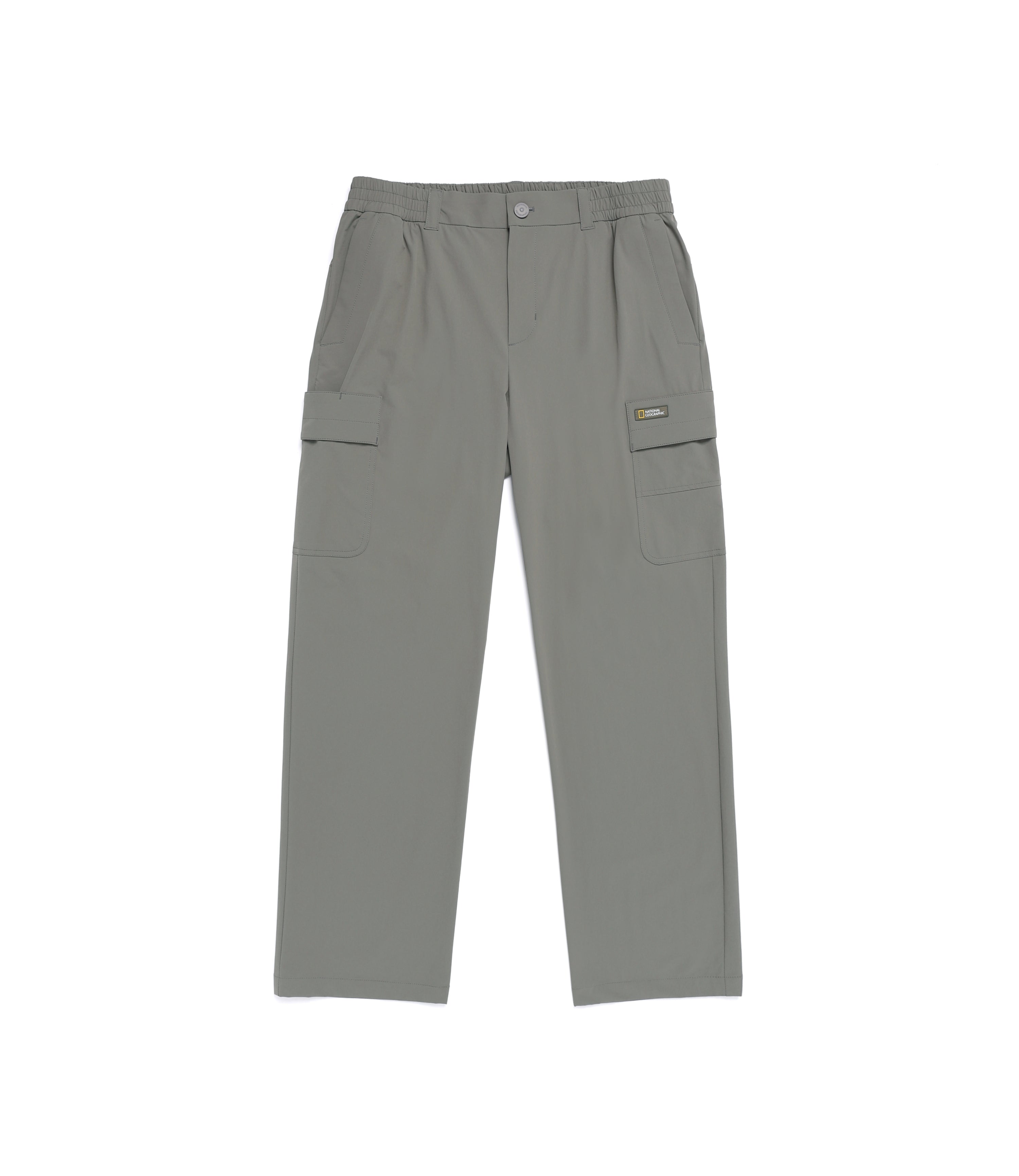 Men's CROW Semi-Loose Fit Straight Cargo Pants<br>G/KHAKI