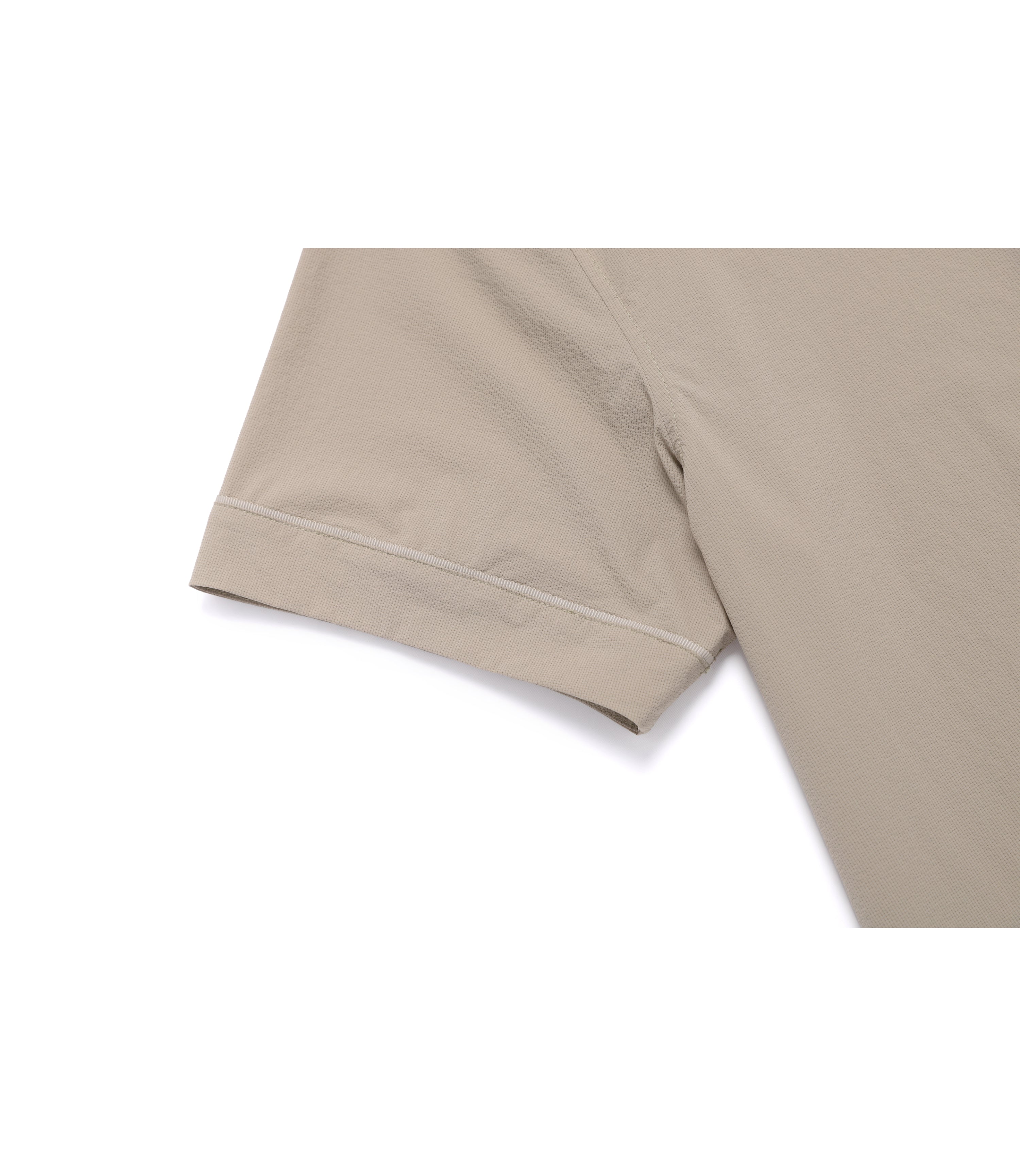 Mens Air Seersucker Short Sleeve Shirt<br>OAK BEIGE