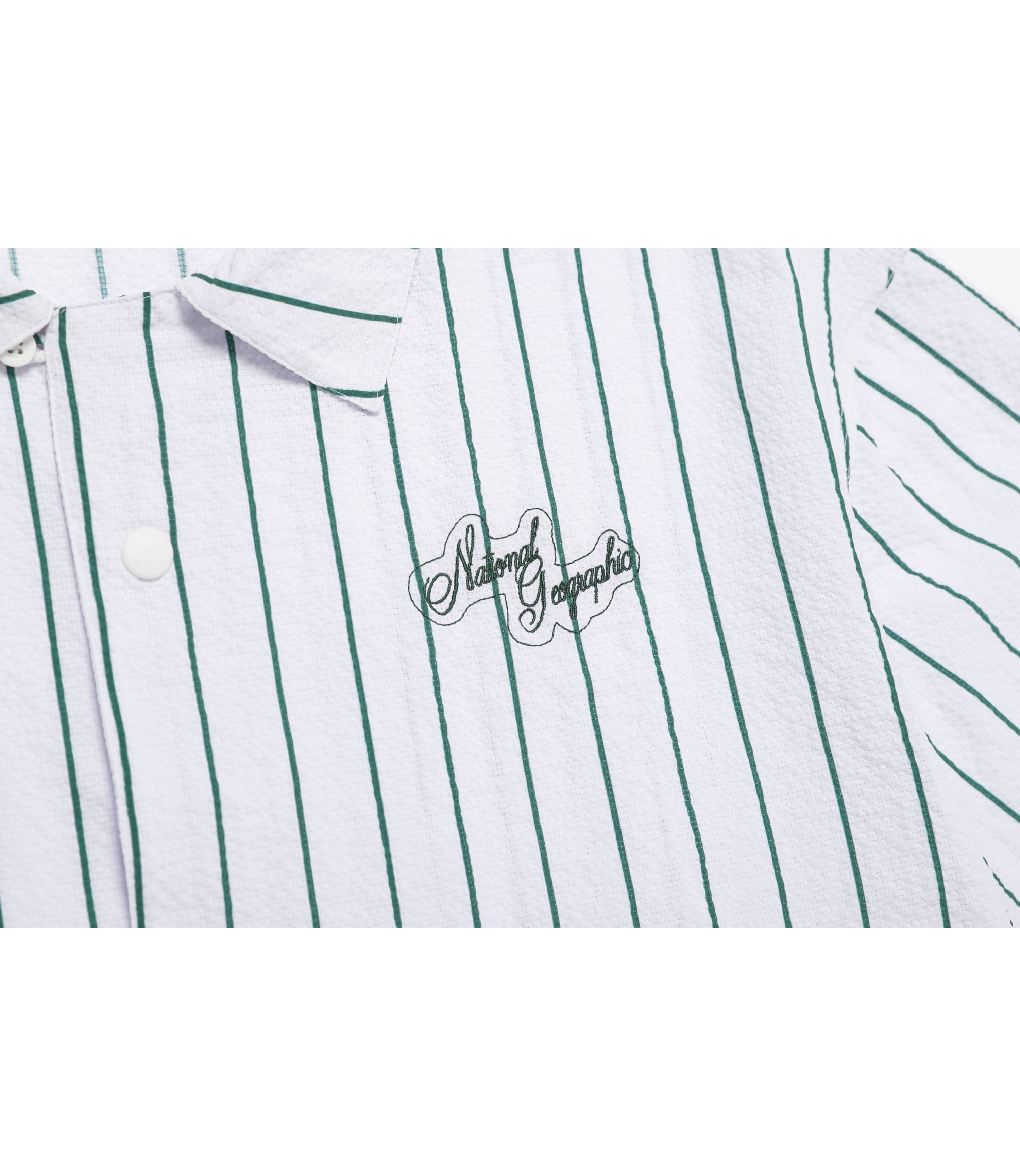 Mens Seersucker Airflow Semi-Overfit Pattern Shirt<br>GREEN HILLS