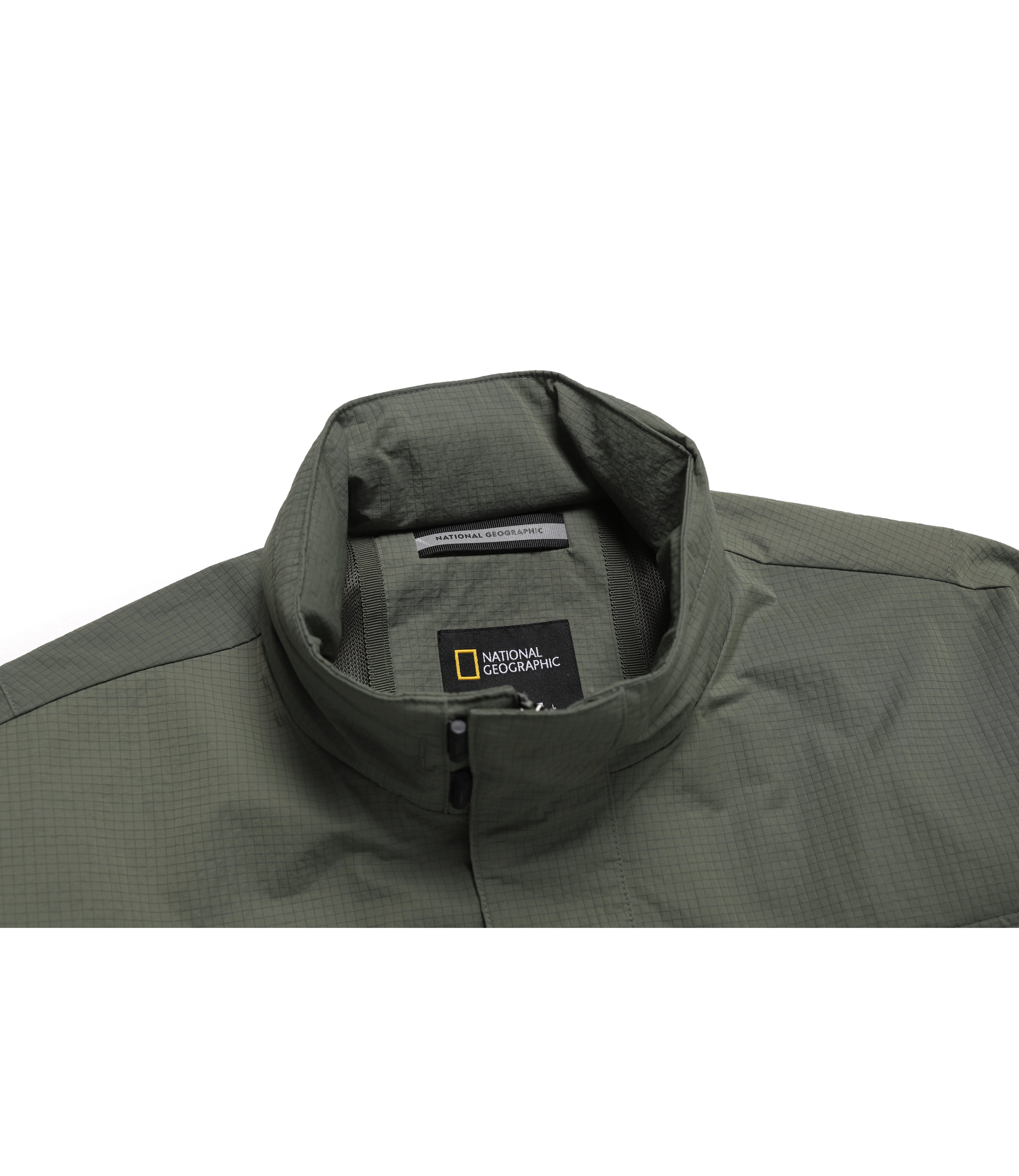 Men's NRN Multi Pocket Stand Neck Utility Jumper<br>KHAKI