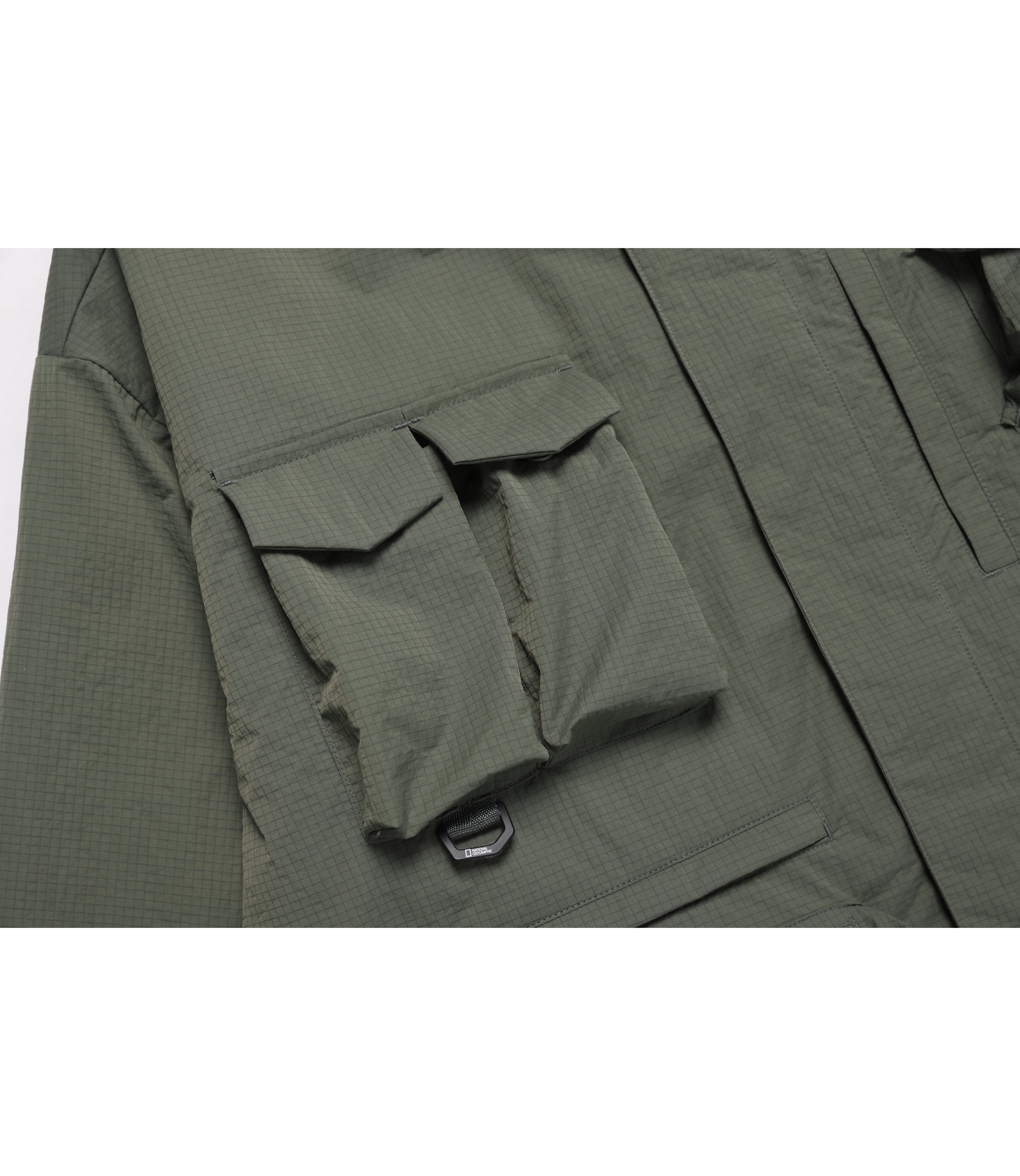 Men's NRN Multi Pocket Stand Neck Utility Jumper<br>KHAKI